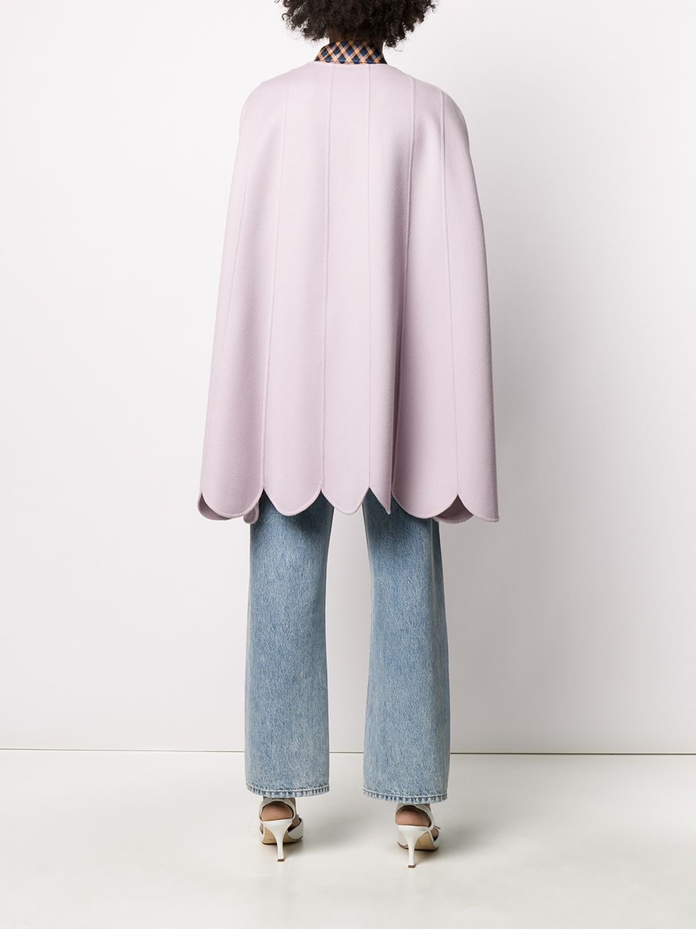 scalloped hem cape - 4
