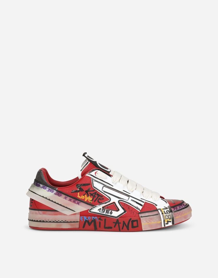 Painted calfskin Portofino sneakers - 1