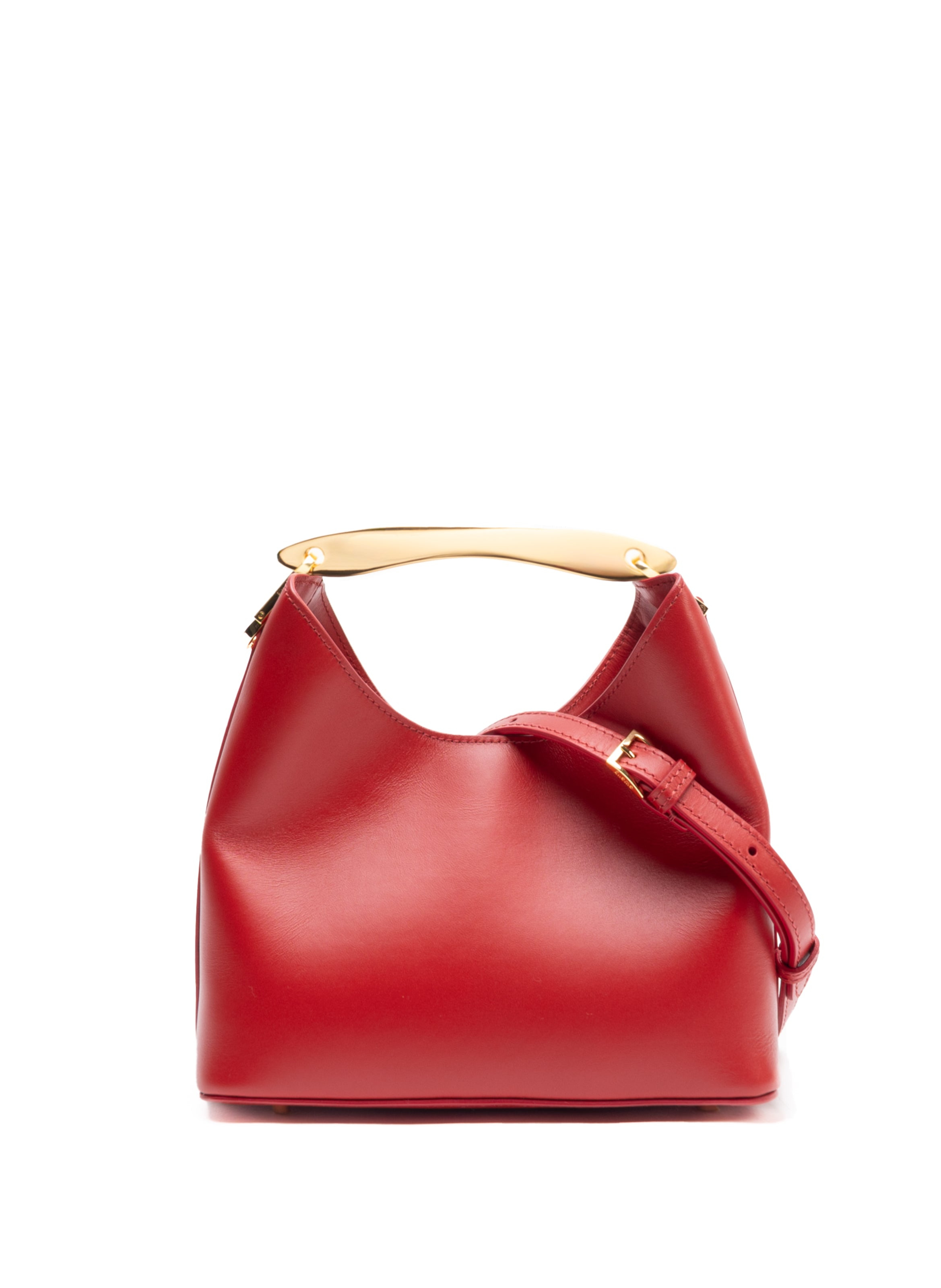 Small Boomerang Leather Red - 4