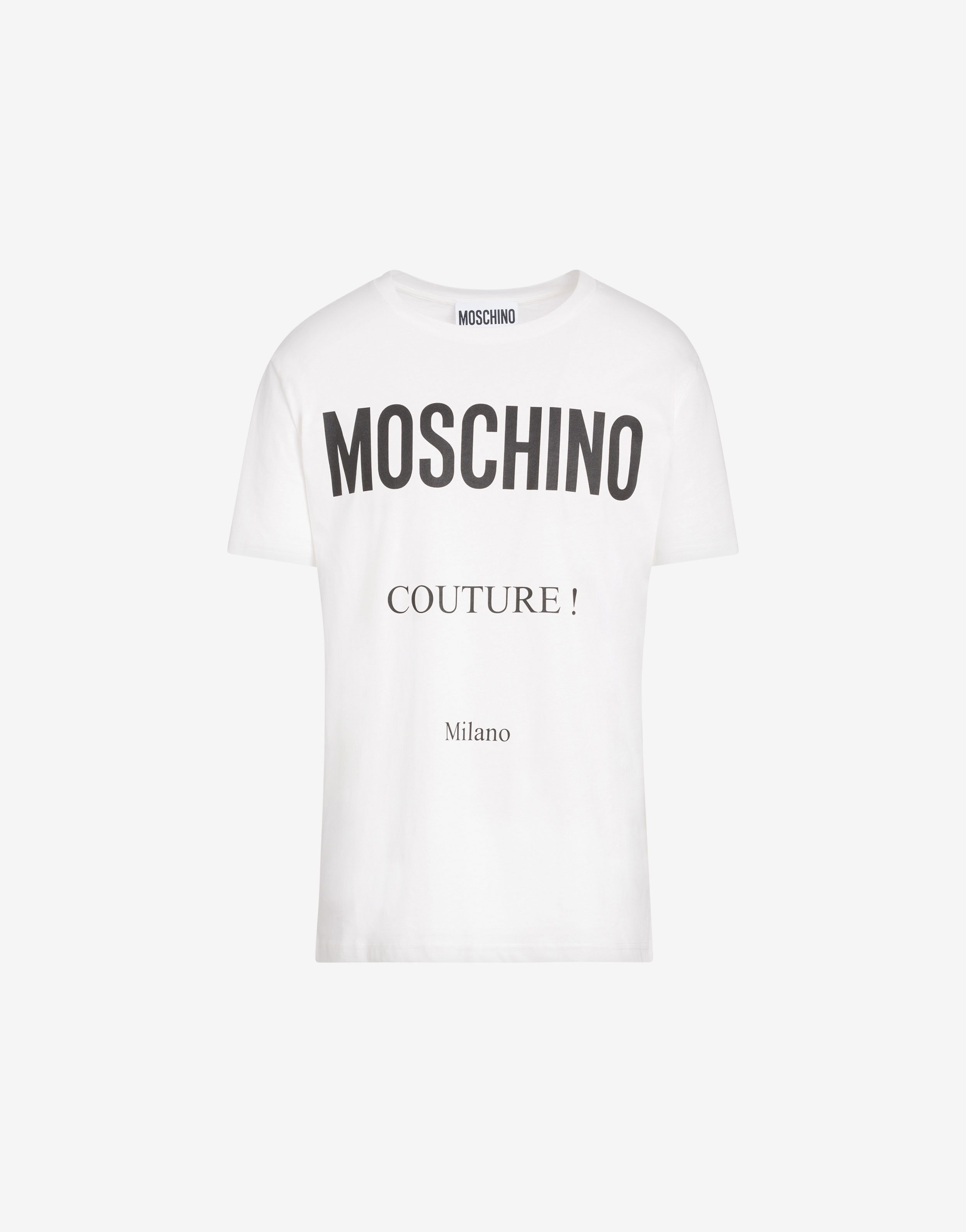 COTTON T-SHIRT WITH MOSCHINO COUTURE PRINT - 1