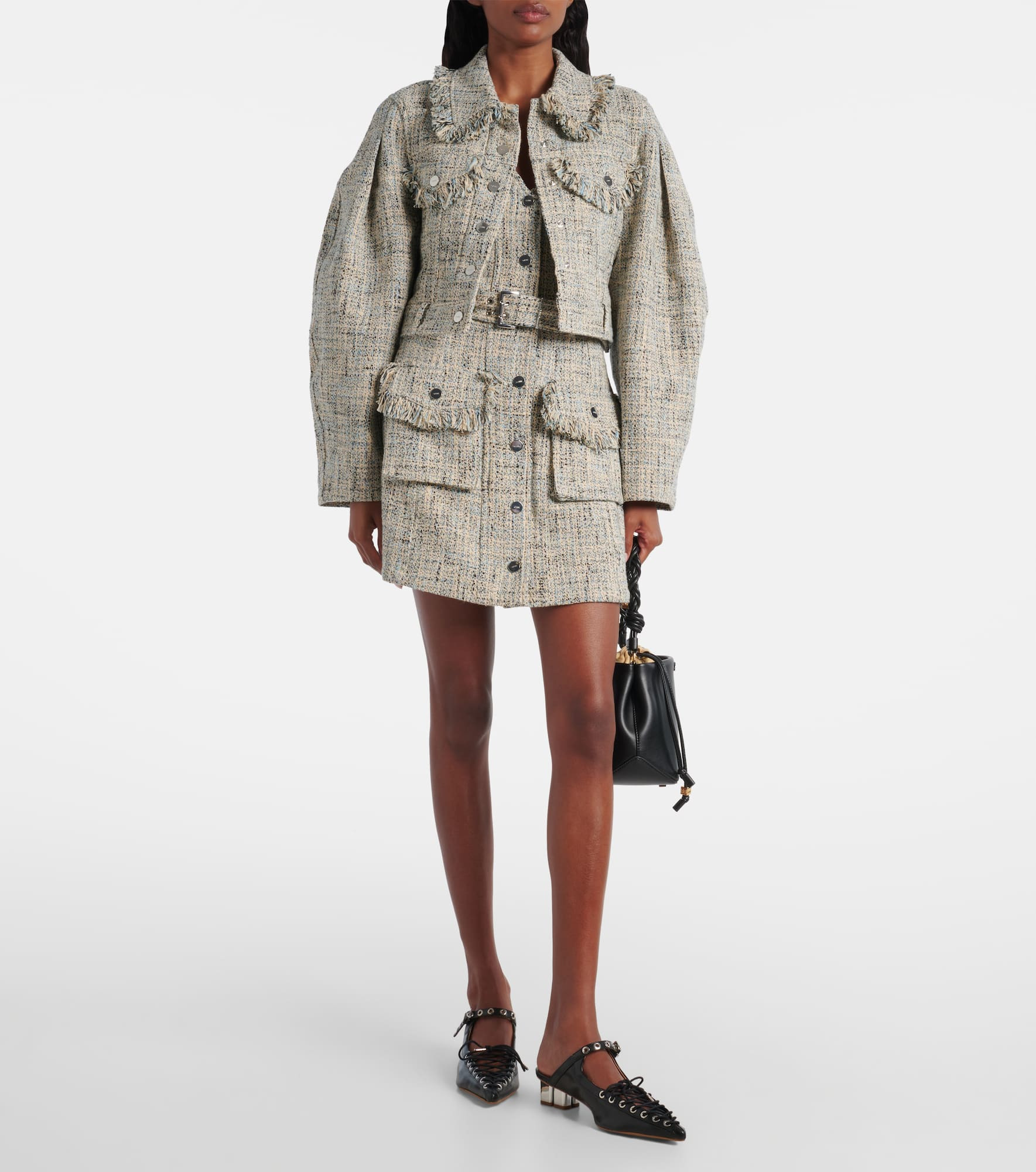 Belted tweed minidress - 2