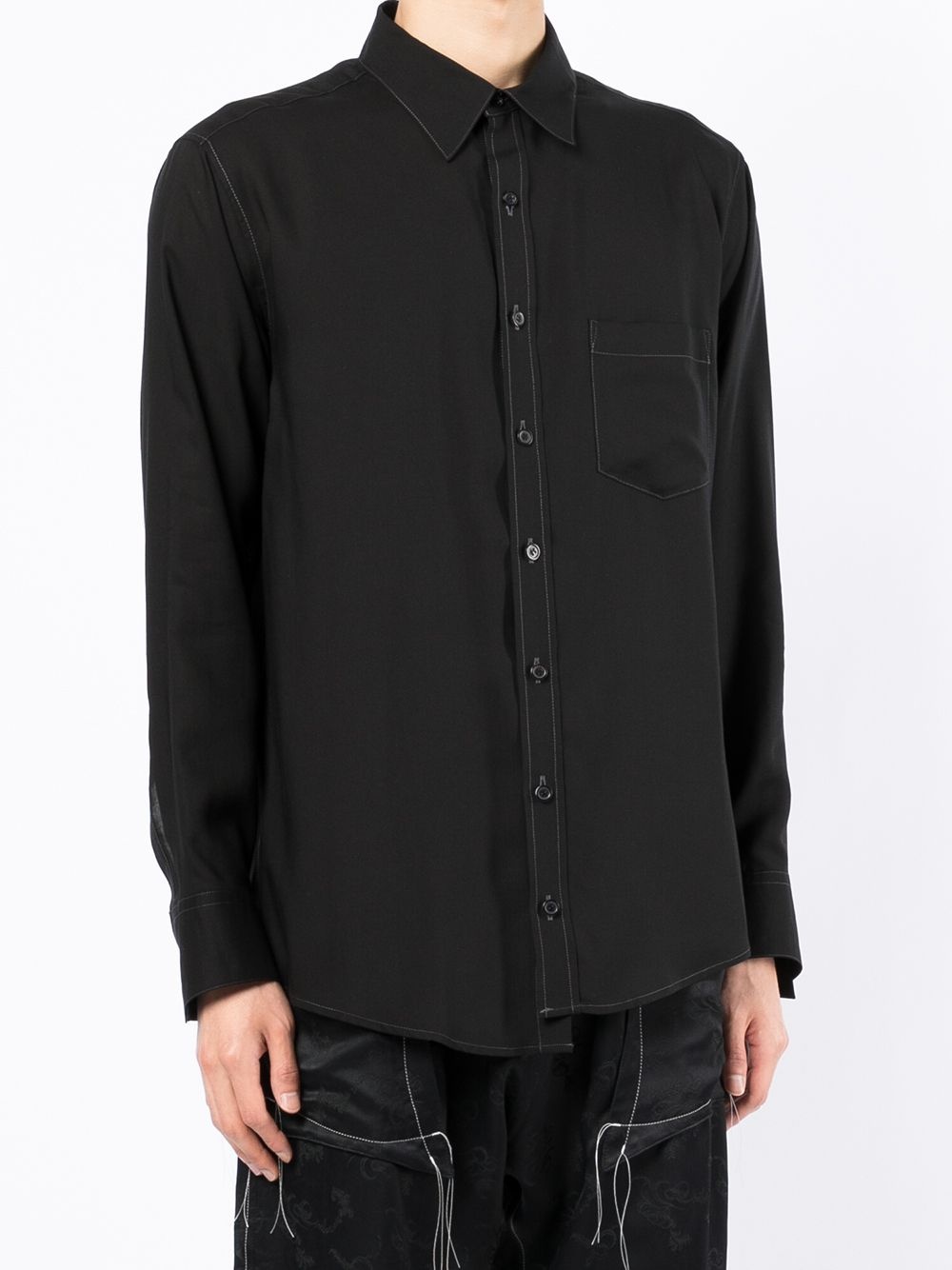 contrast-stitch long-sleeve shirt - 3