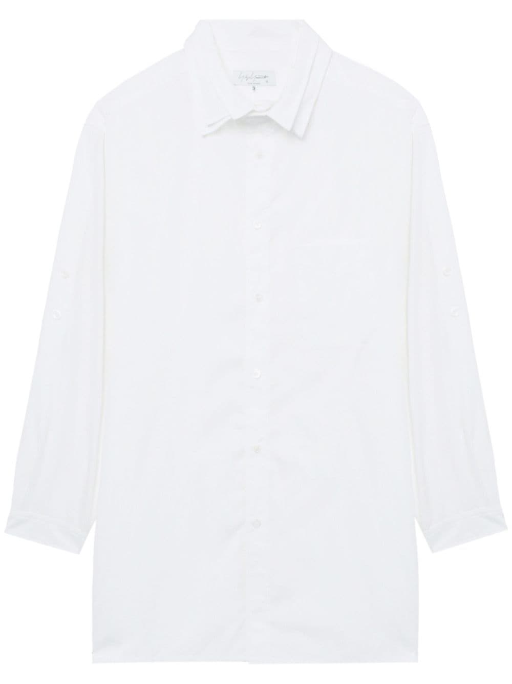 layered-collar cotton shirt - 1