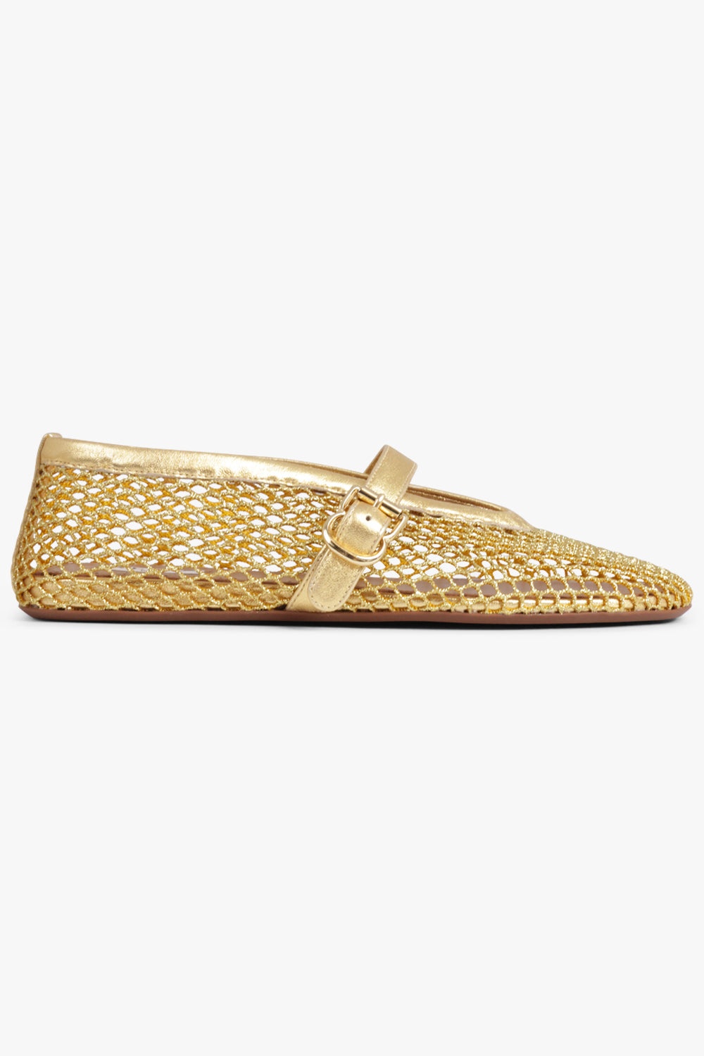 FISHNET MESH BALLET FLAT | GOLD - 2