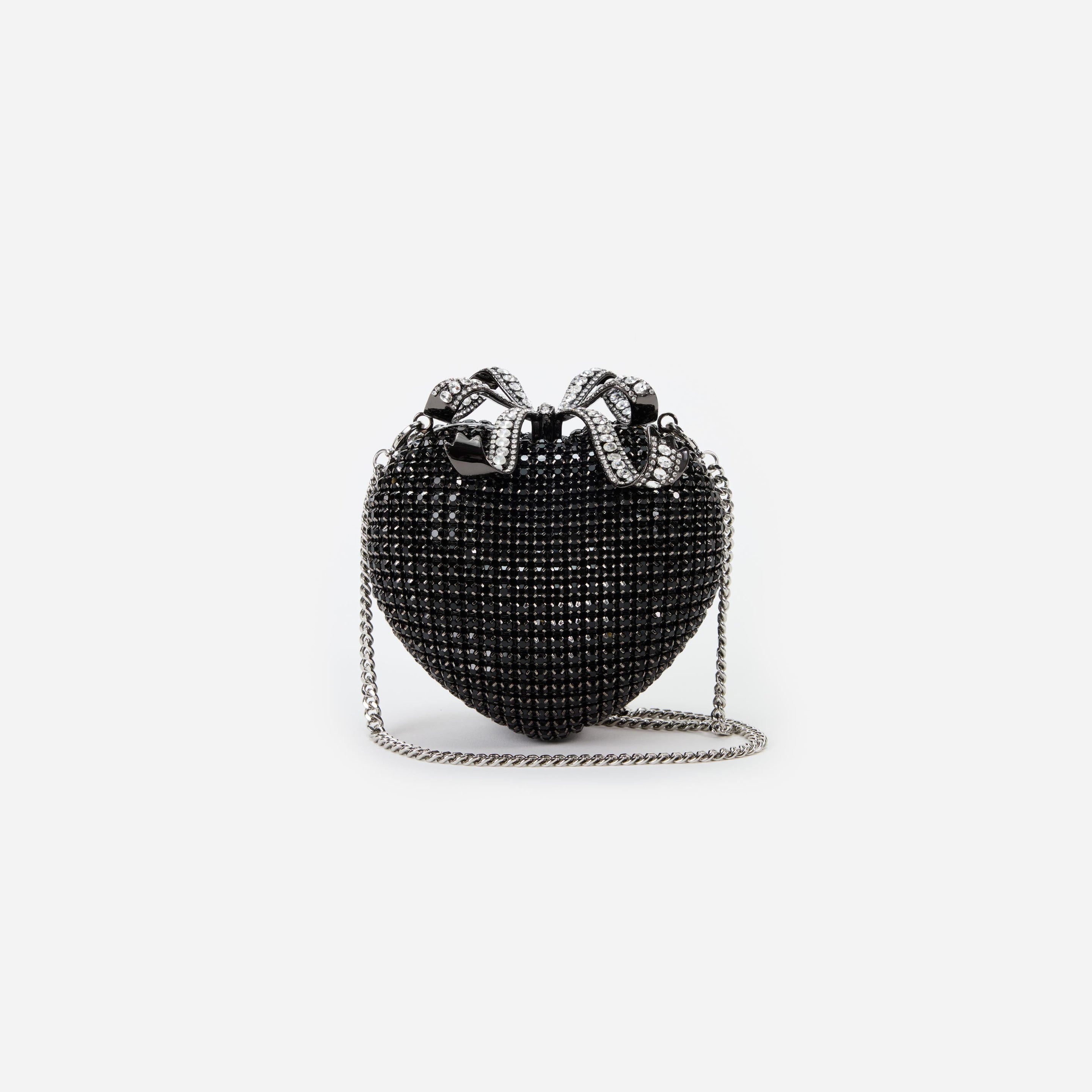 Black Crystal Heart Clutch - 4