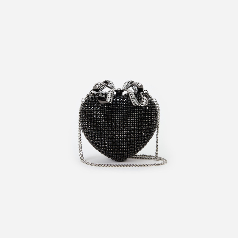 Black Crystal Heart Clutch 4