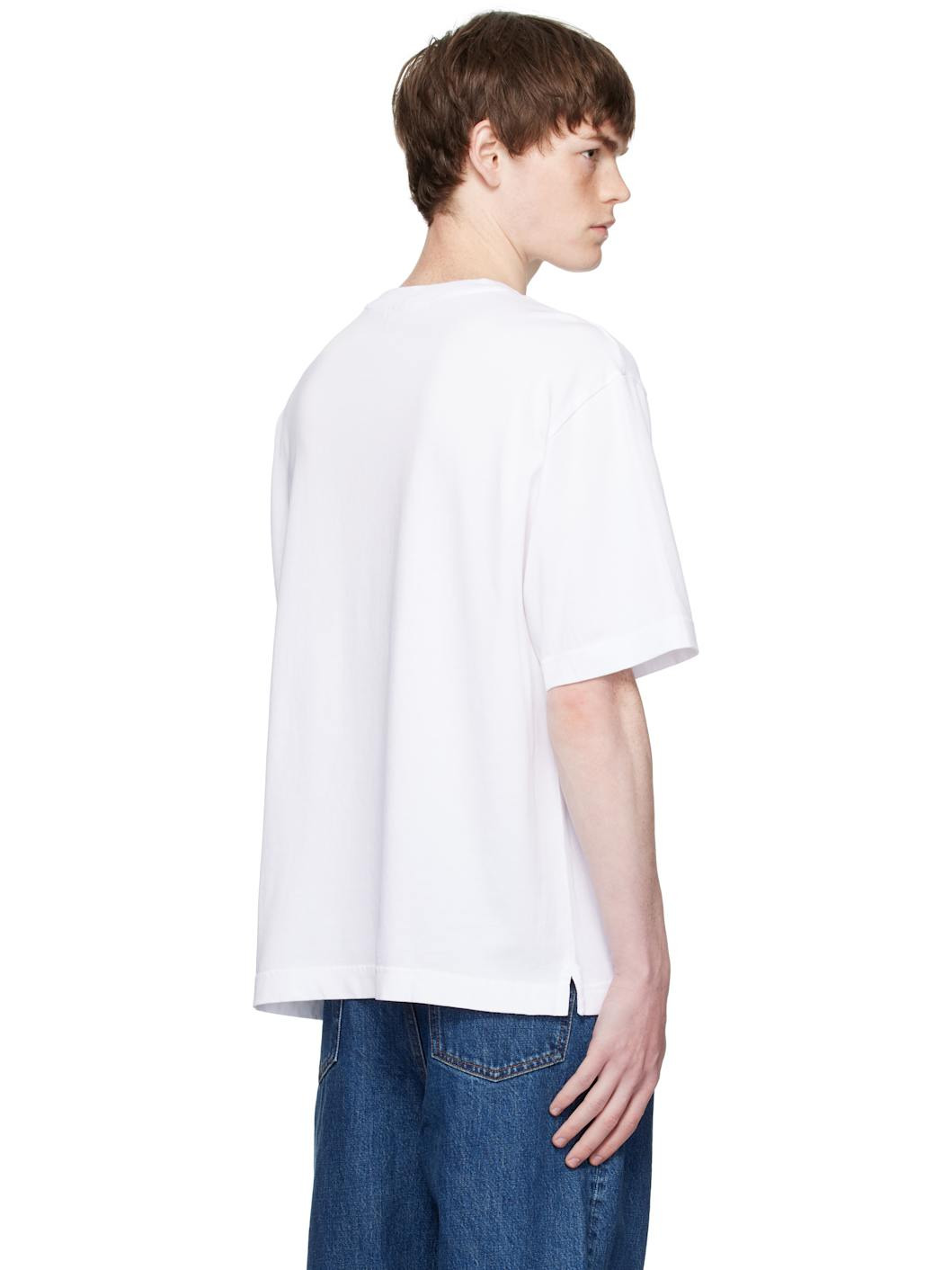 White Bold Fox Head Patch Comfort T-shirt - 3