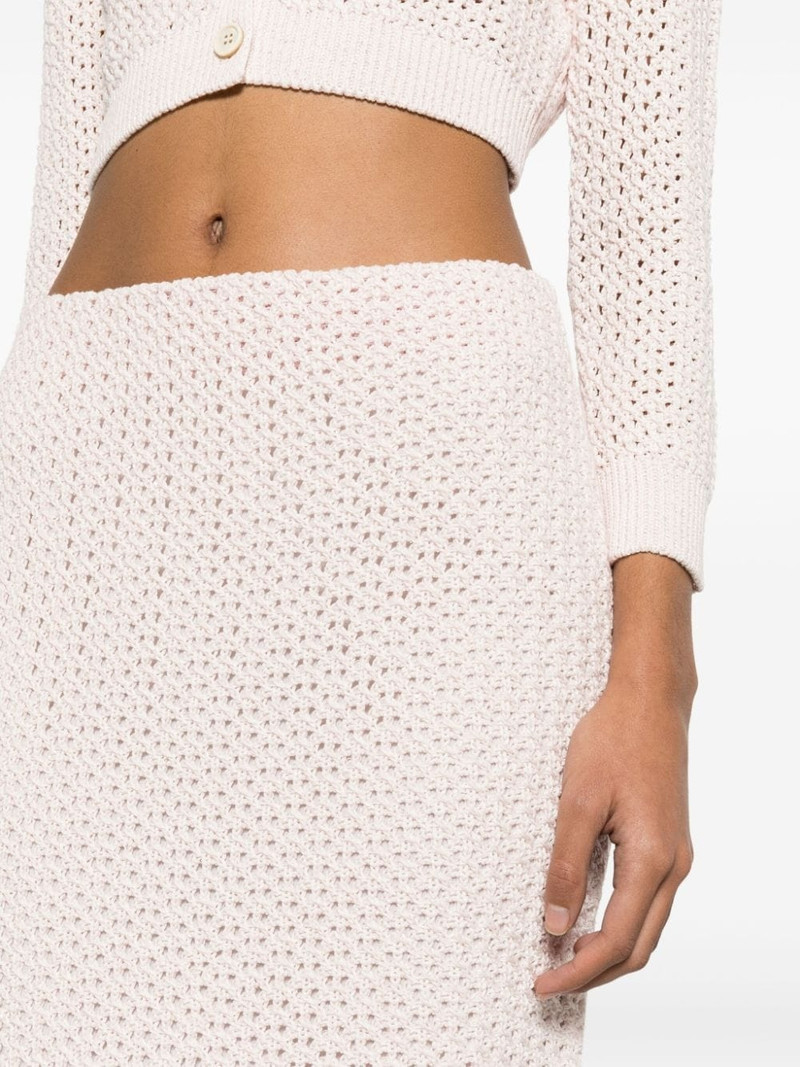 sequin-detail open-knit skirt 5