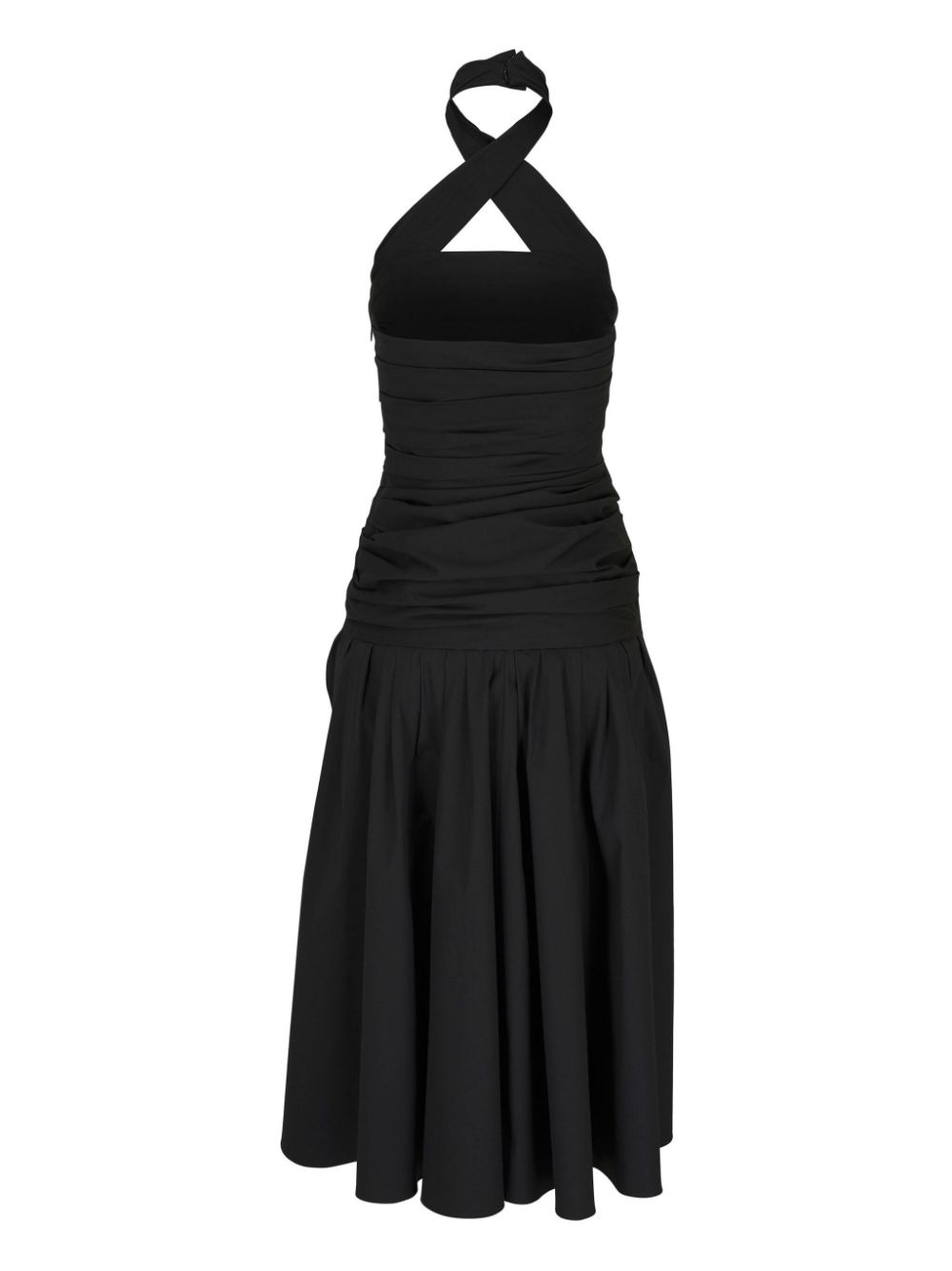 gathered halterneck dress - 2