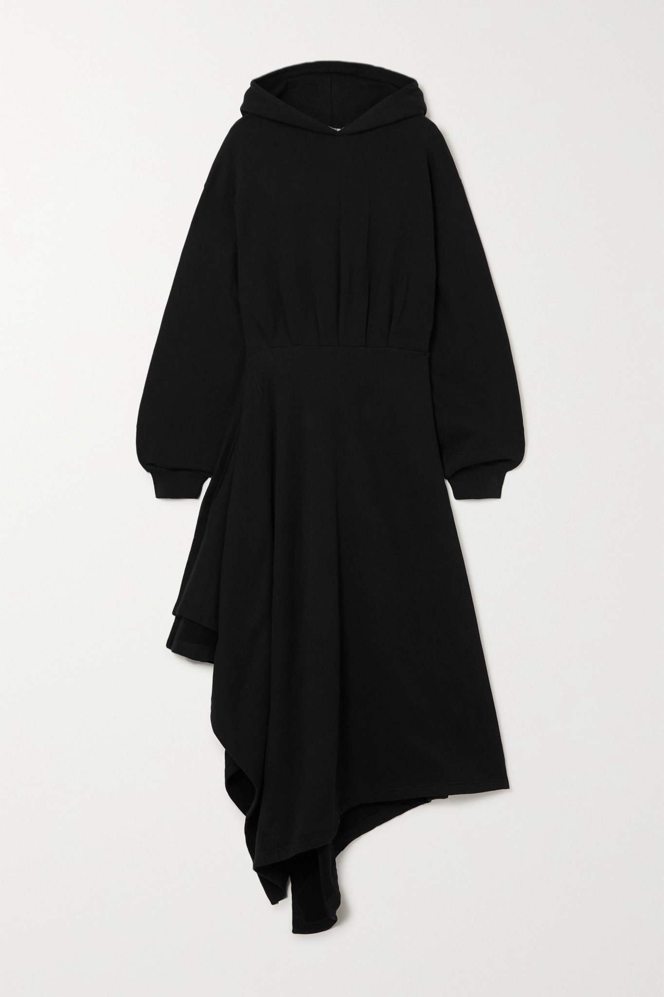 Hooded asymmetric cotton-jersey wrap dress - 2