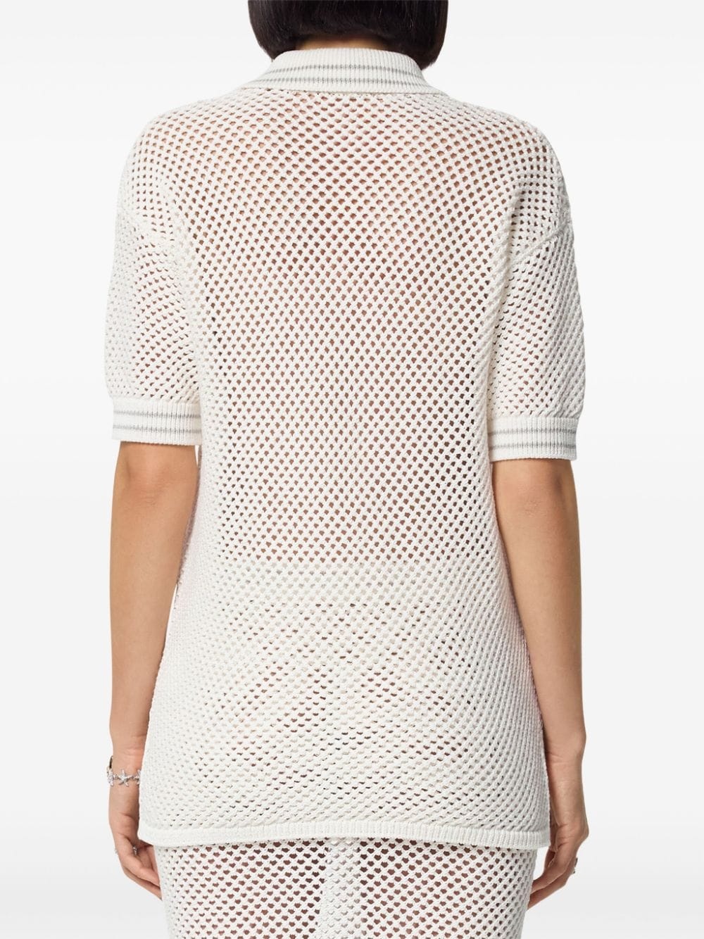 crochet-knit polo shirt - 4