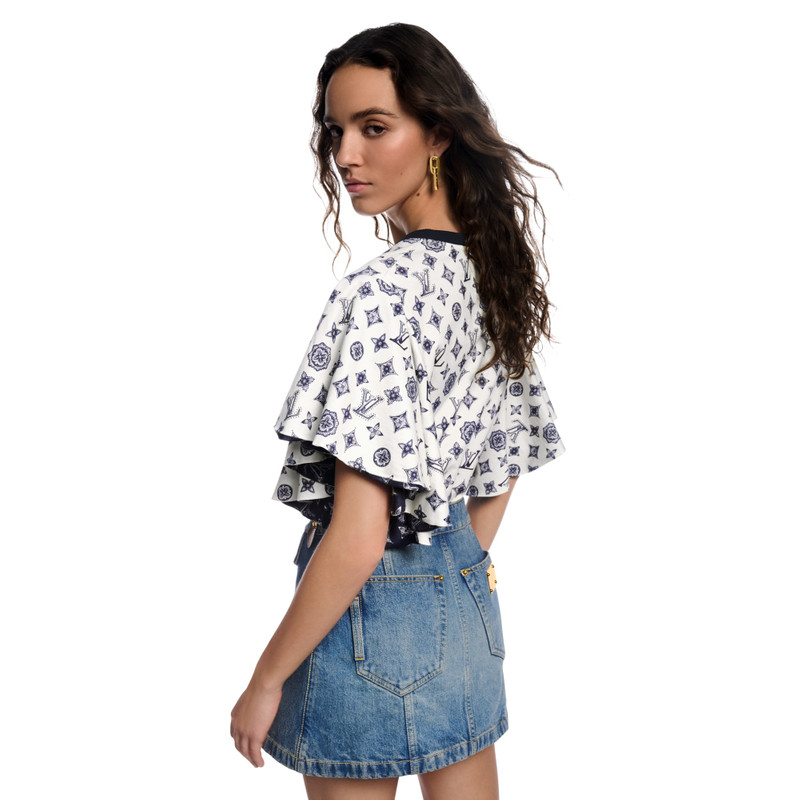 Monogram Flounce Sleeve T-Shirt 5
