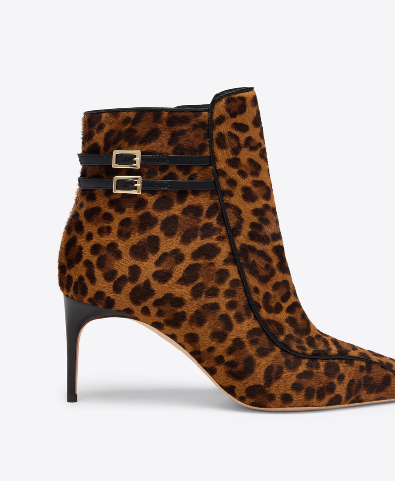 Giordana 70 Leopard Calf Hair Ankle Boots 4
