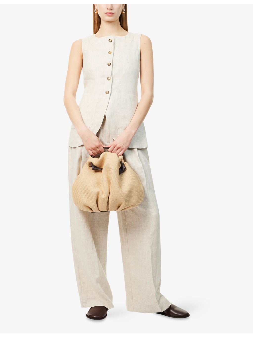 Emma Two-Patch-Pockets Linen Vest - 2