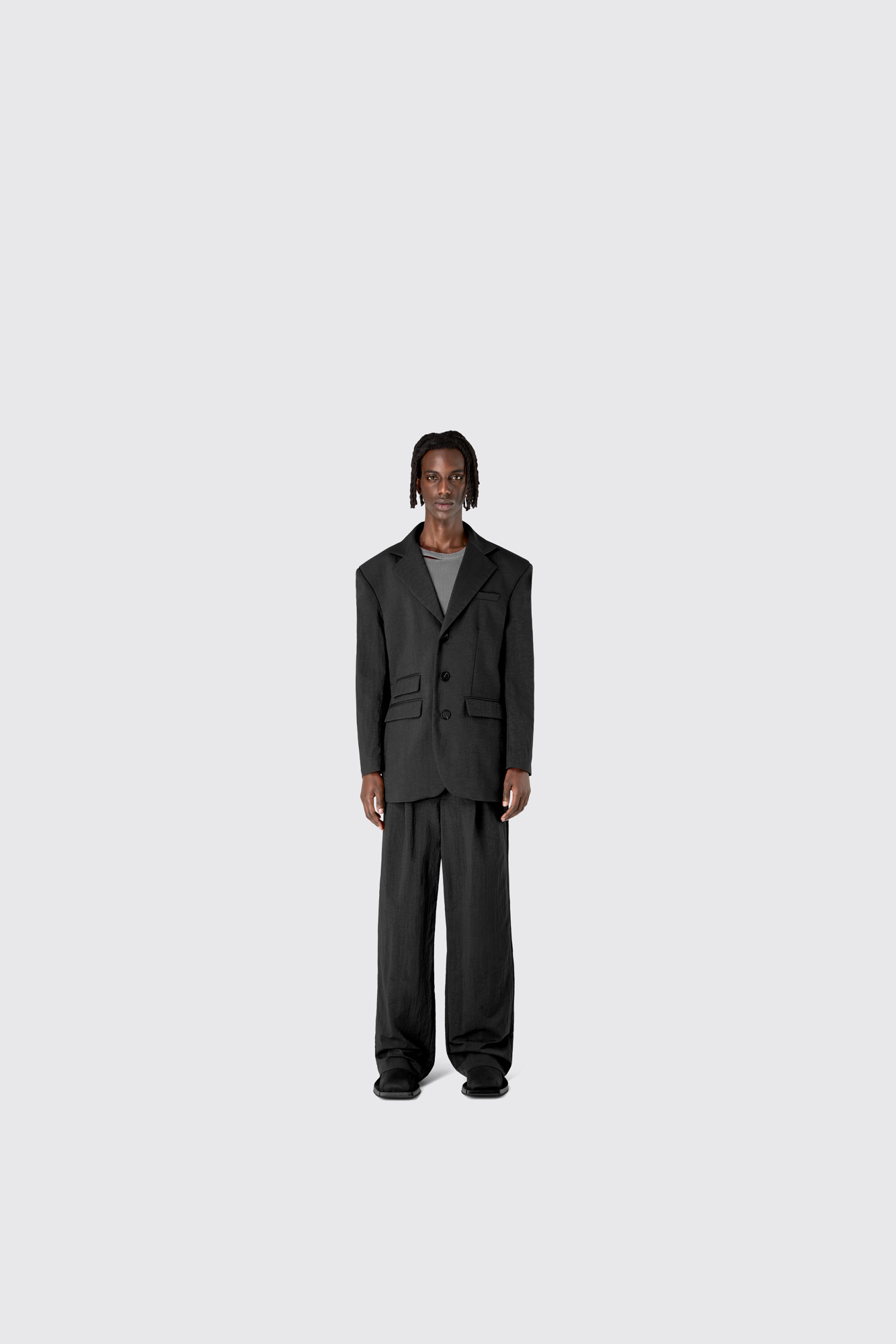 Black Technical Suit Blazer - 4
