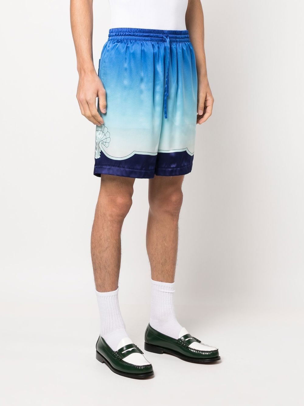 gradient-effect silk shorts - 3