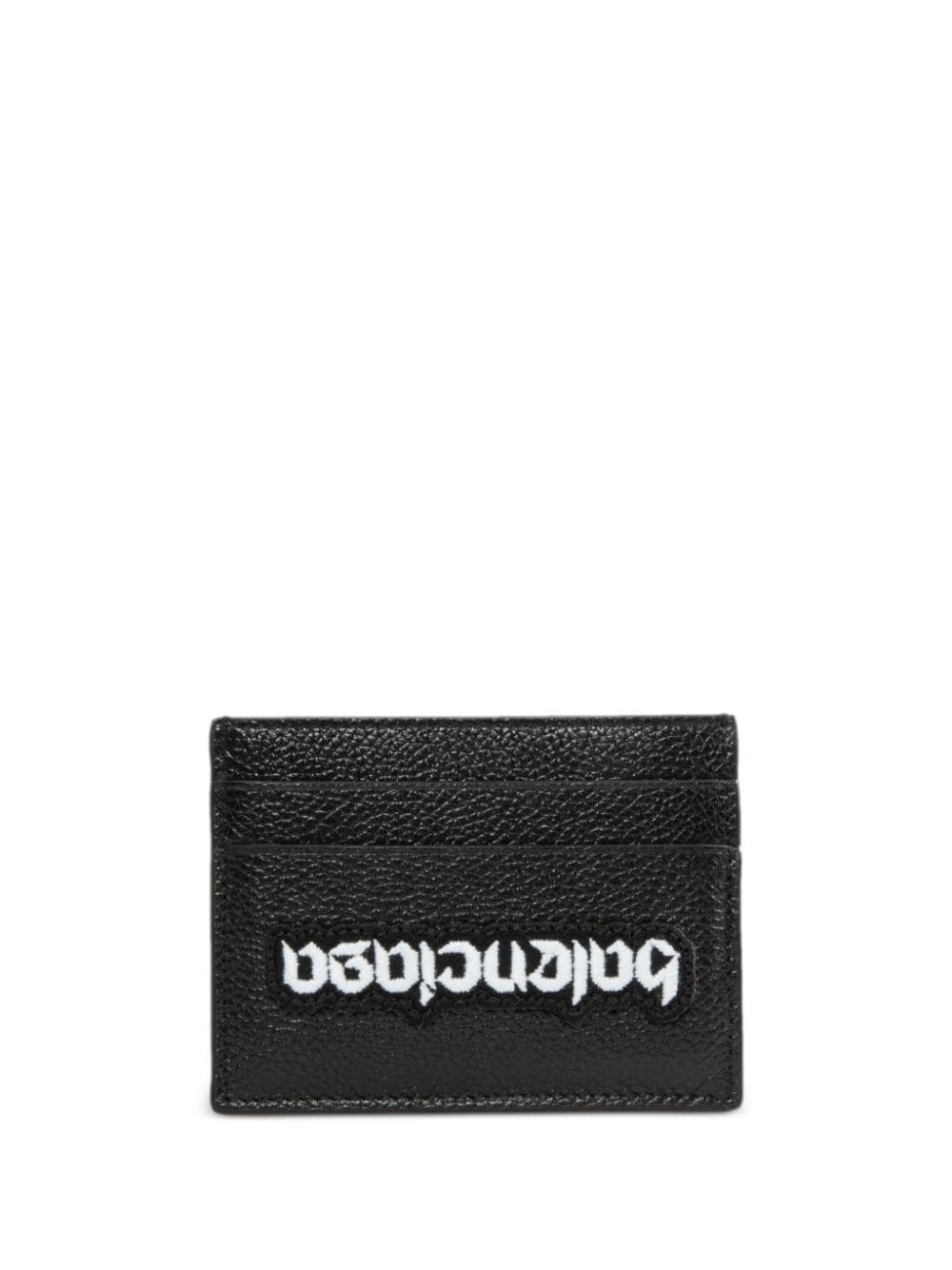 upside-down logo leather cardholder - 1