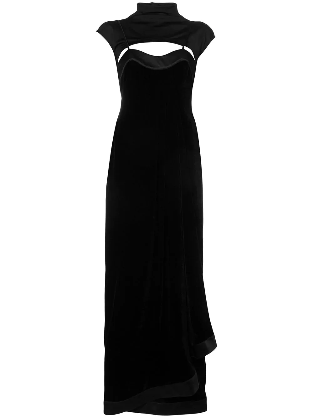 layered velvet dress - 1