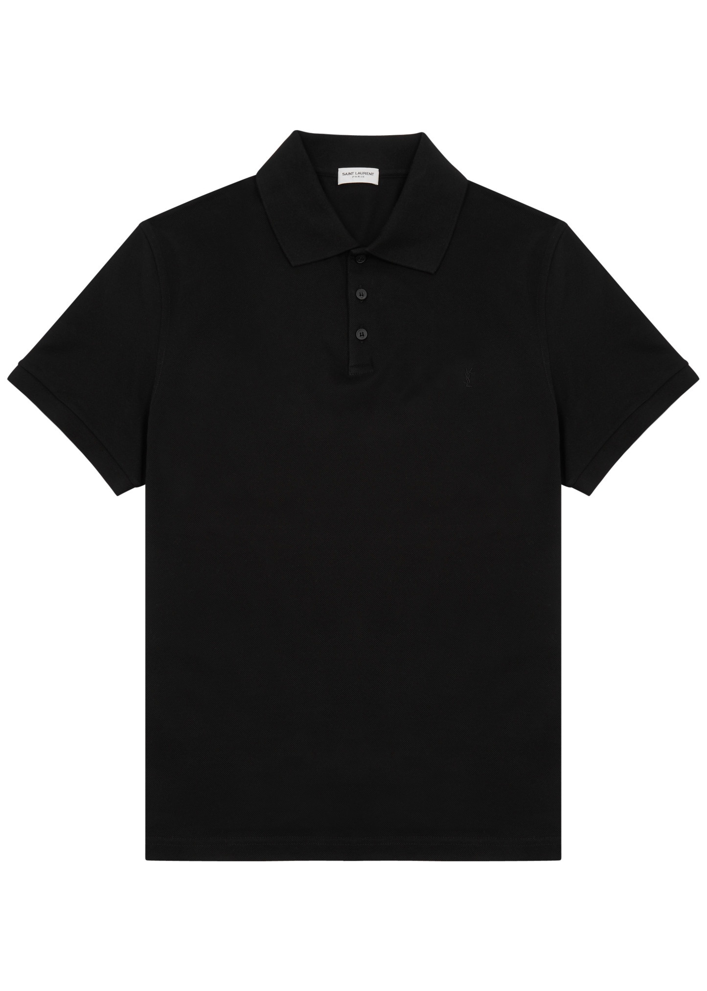 Logo-embroidered piqué cotton polo shirt - 1