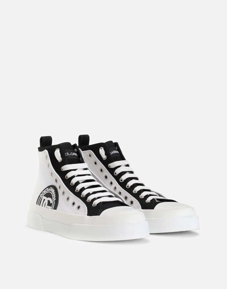 Two-tone canvas Portofino Light mid-top sneakers with DG logo - 2