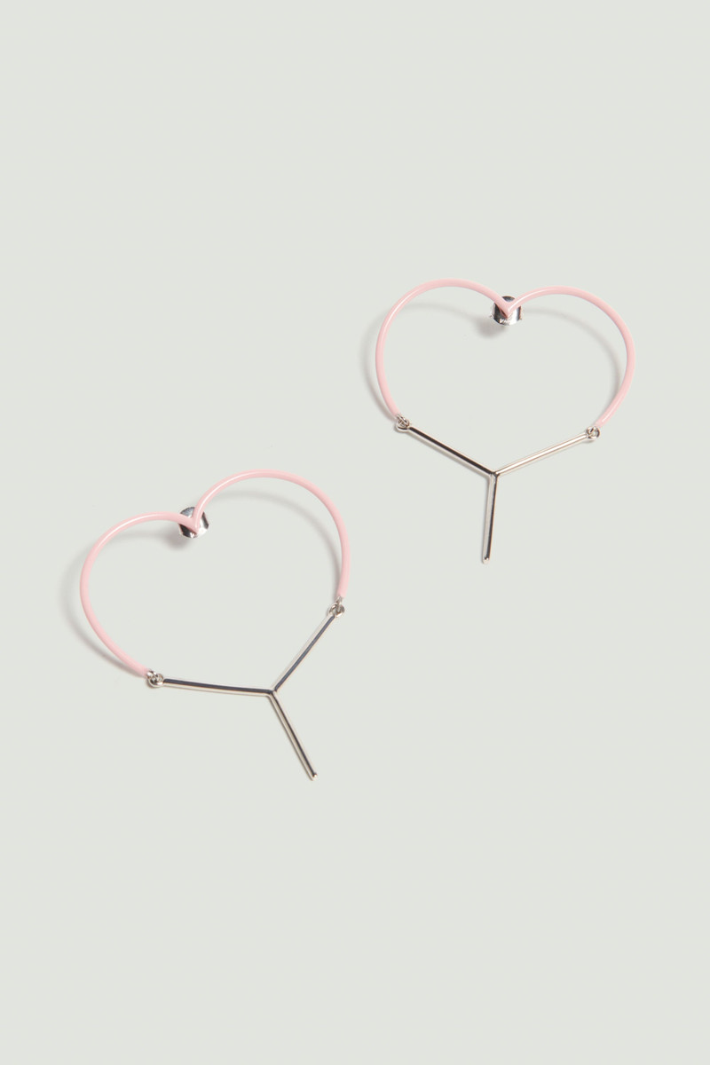 Mini Y Heart Earrings 1