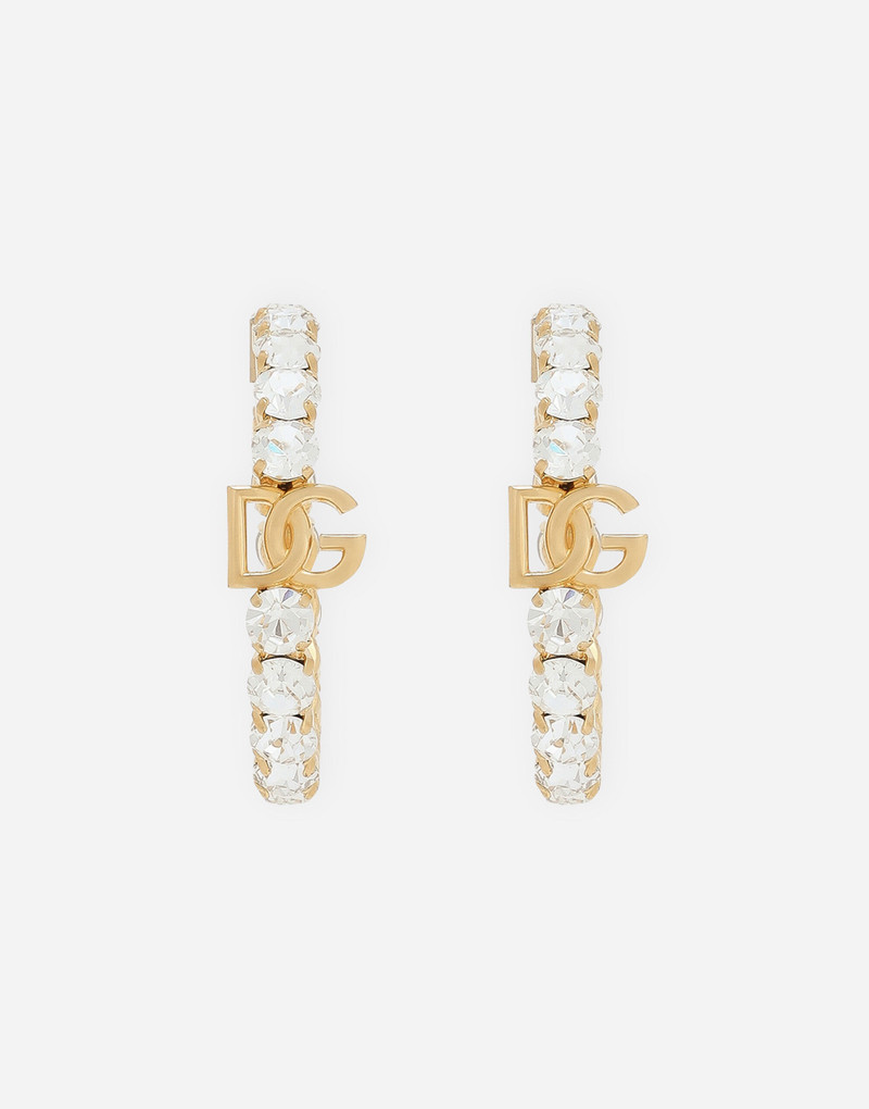 Creolla earrings with DG logo and rhinestones - 1