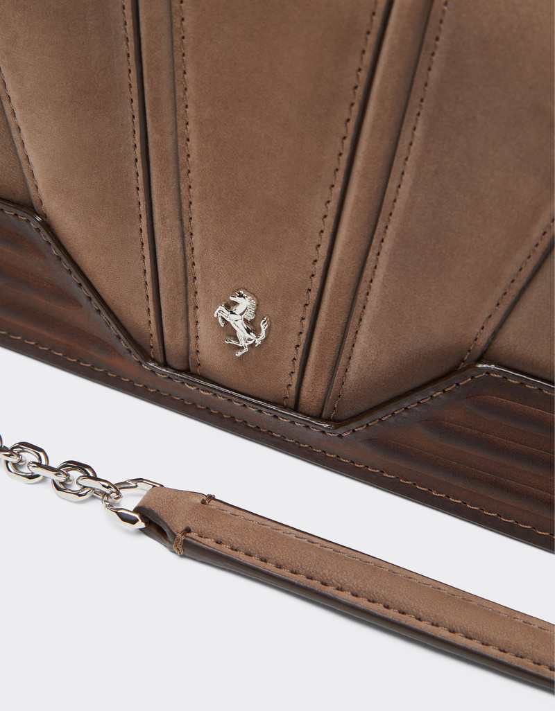 Ferrari GT wallet in shaded nubuck with chain shoulder strap 6