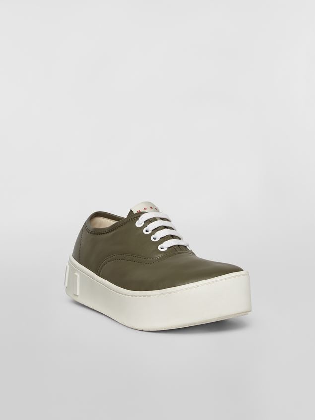 GREEN SMOOTH CALFSKIN SNEAKER WITH RAISED MAXI MARNI LOGO - 2