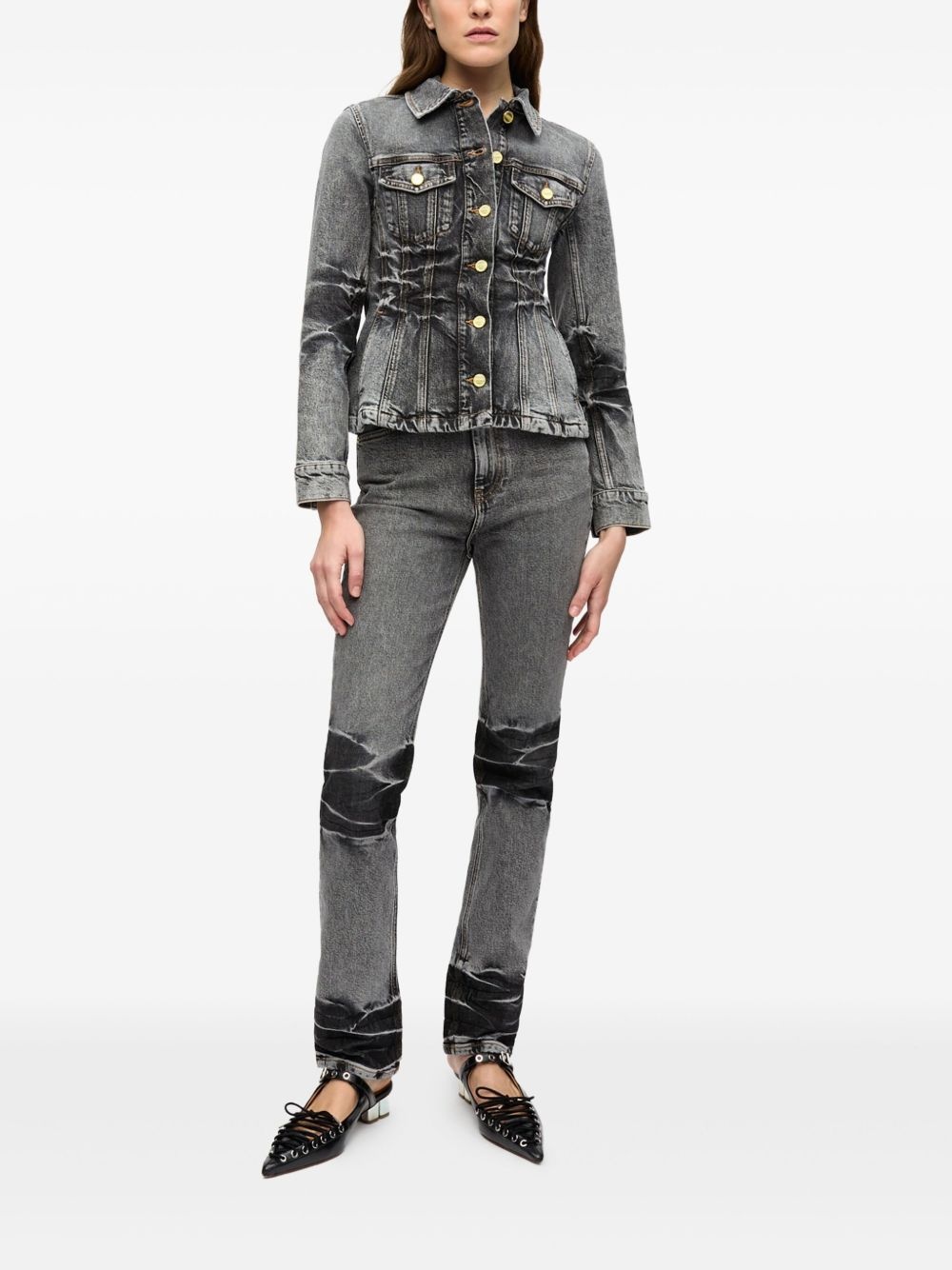 whiskering-effect straight-leg jeans - 2