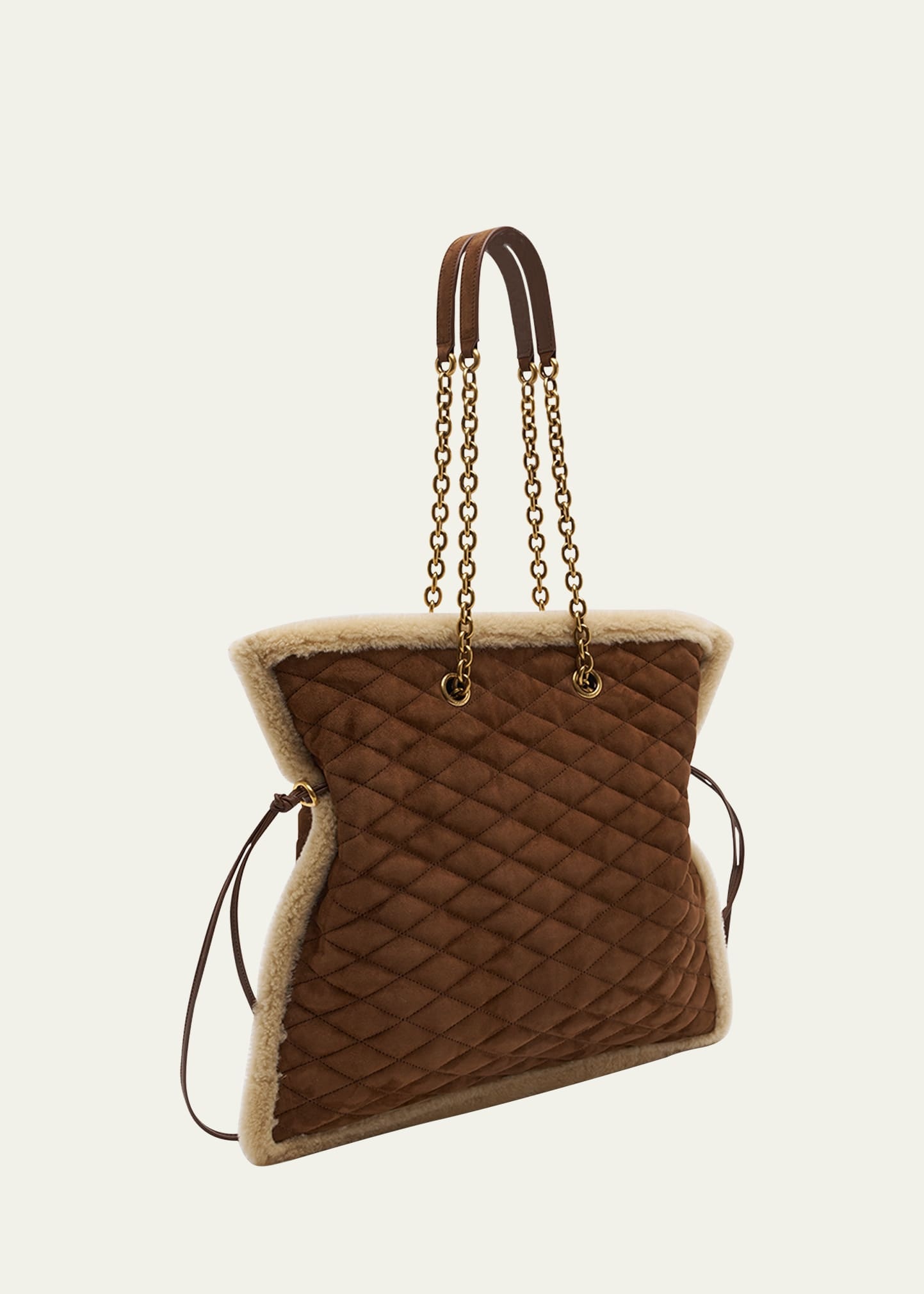 Le Pochon Quilted Shearling Shoulder Bag - 3