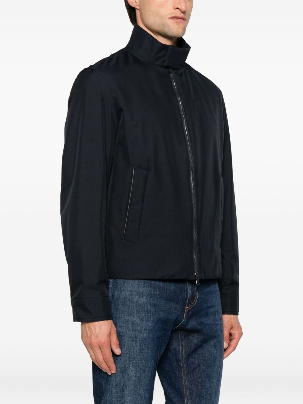 zip-front stand-collar jacket - 3