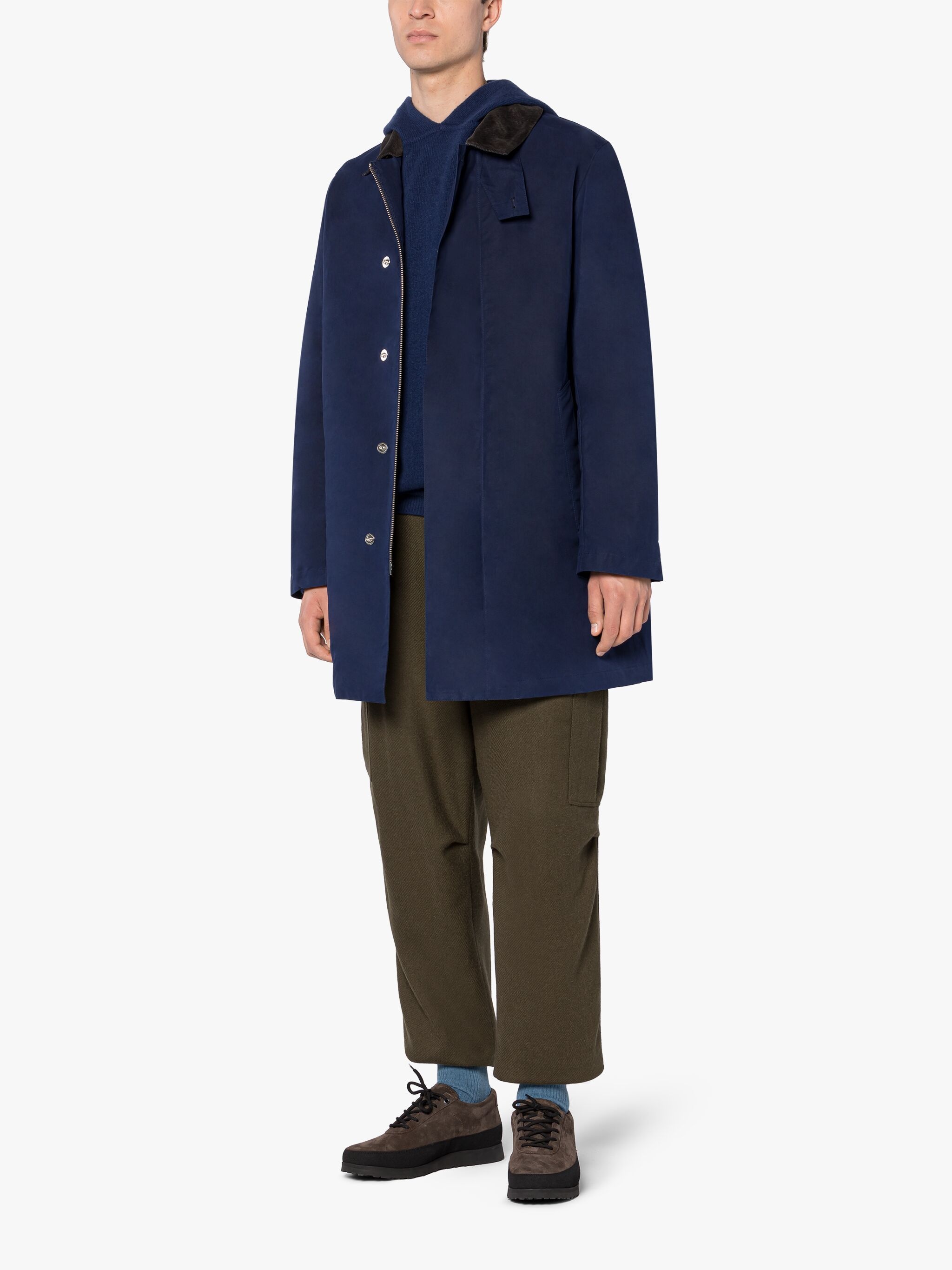 NORFOLK NAVY WAXED COTTON COAT - 4