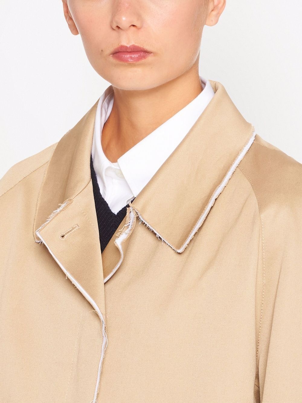 single-breasted chino coat - 5