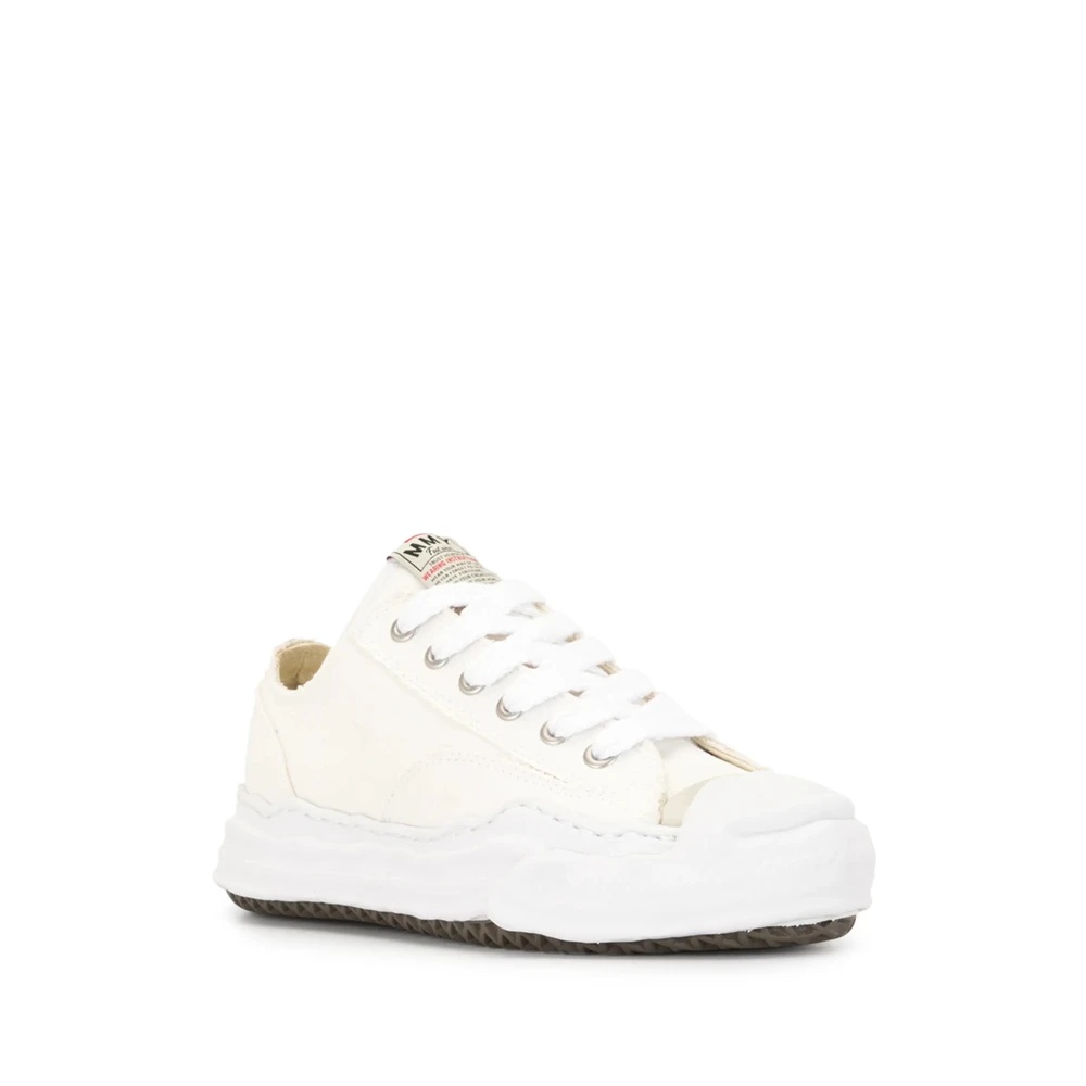 WHITE COTTON SNEAKER WITH WAVY SOLE - 4