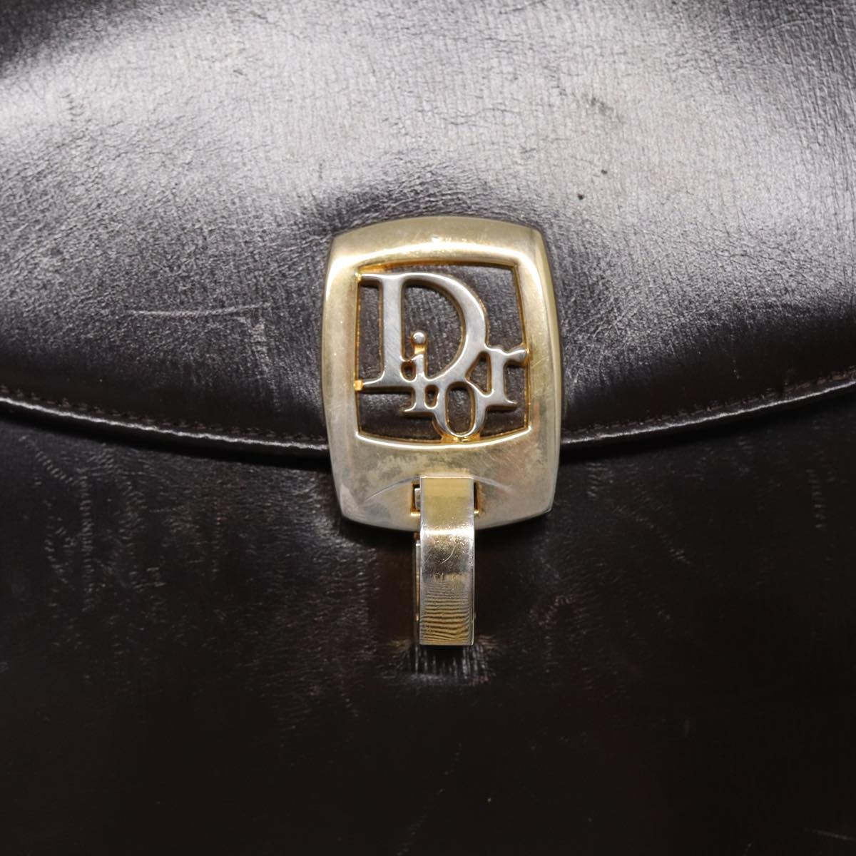 DIOR Hand Bag Leather Brown Gold - 11