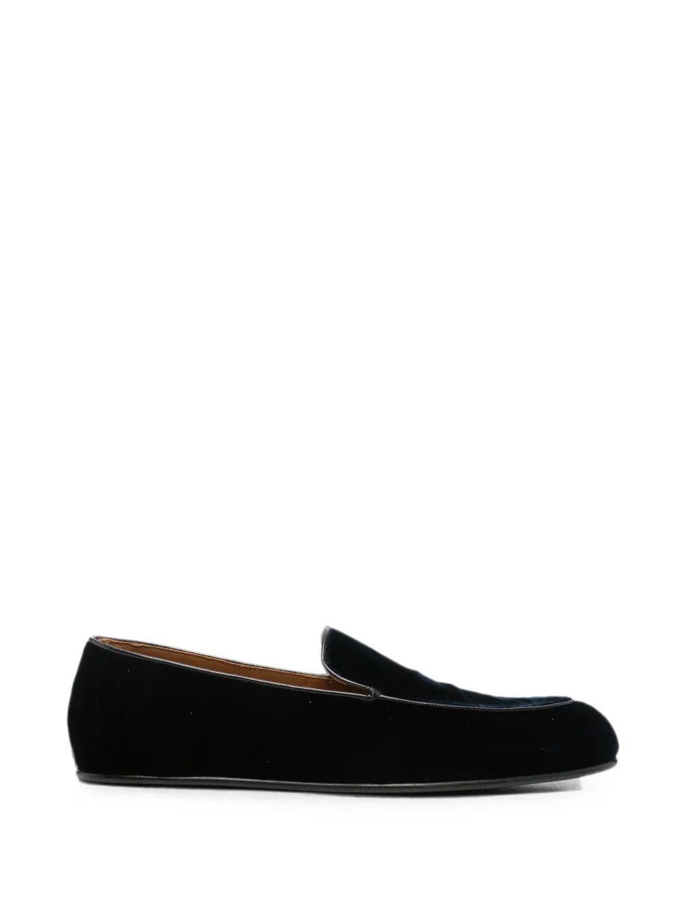 piped velvet loafers - 1