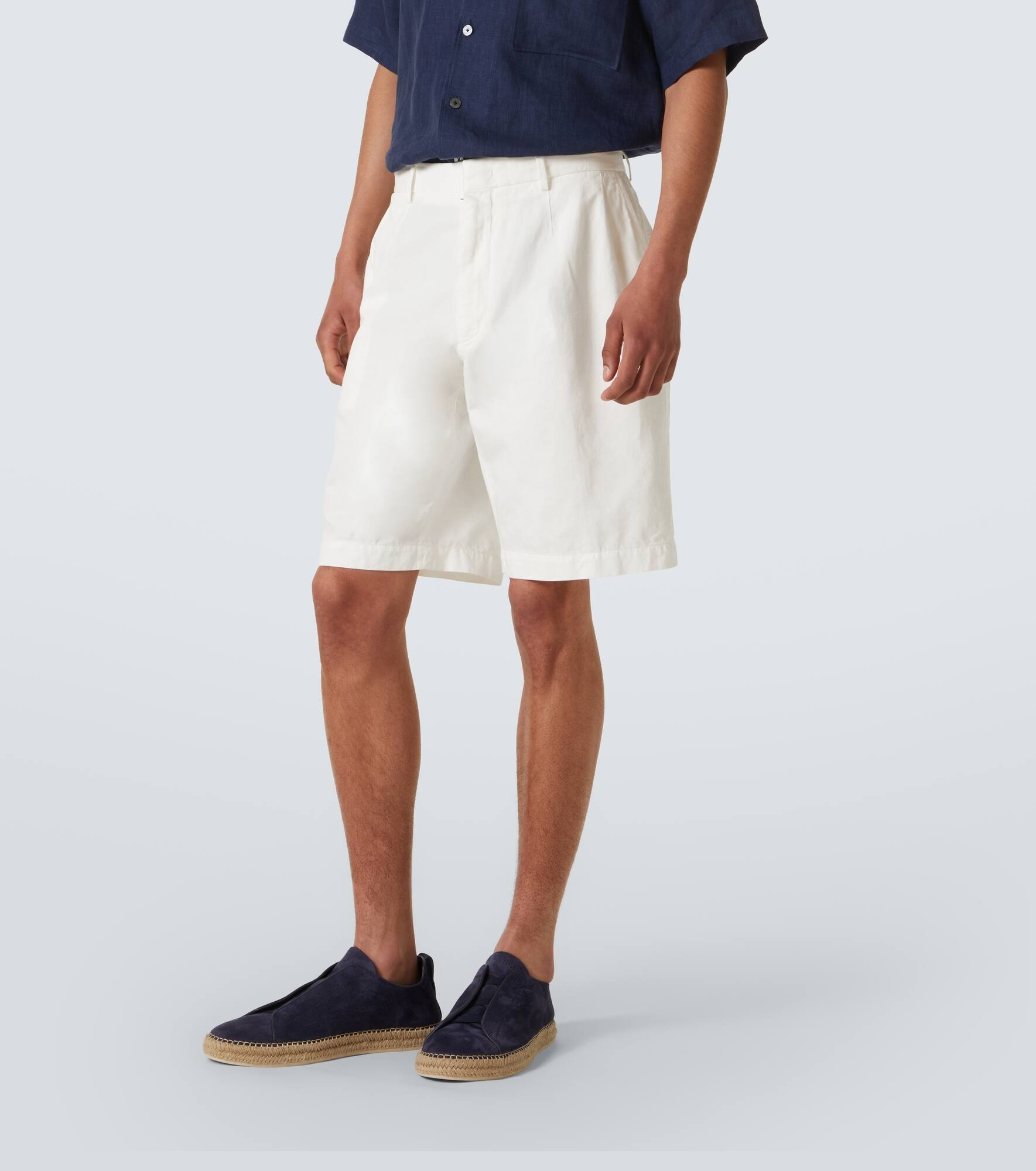 Cotton and linen Bermuda shorts - 3