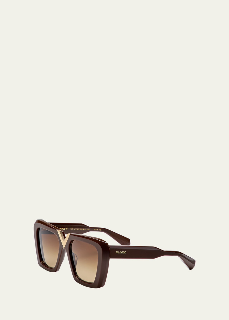 Valentino V-Gold II Acetate Butterfly Sunglasses outlook
