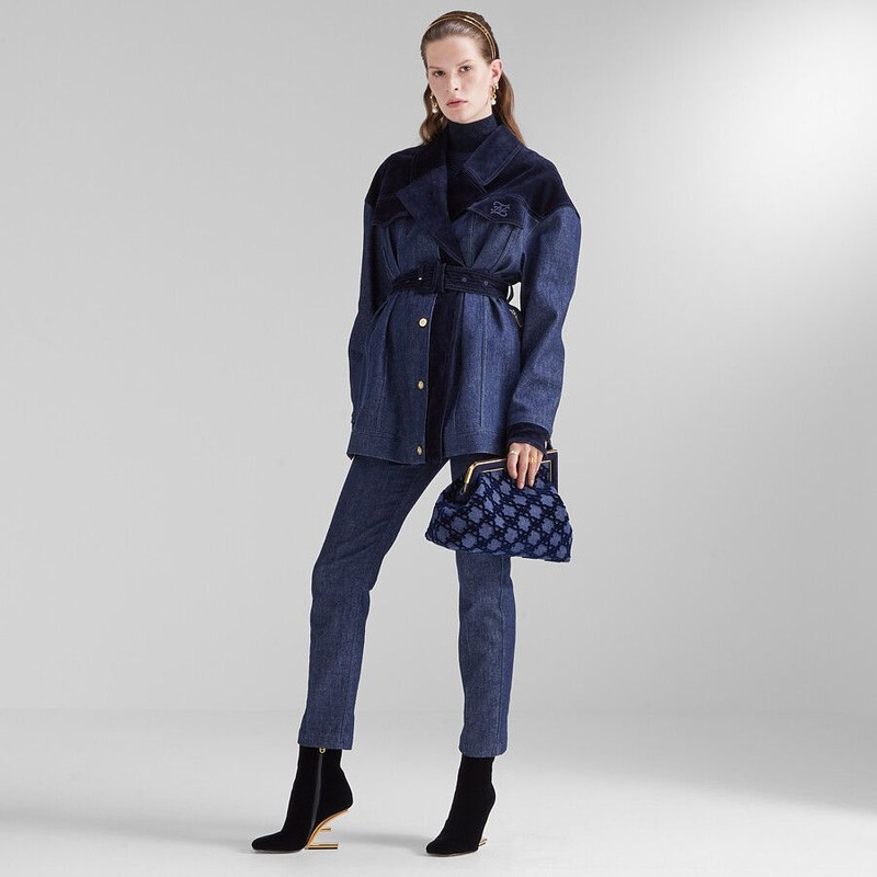 FENDI Blue denim bag outlook