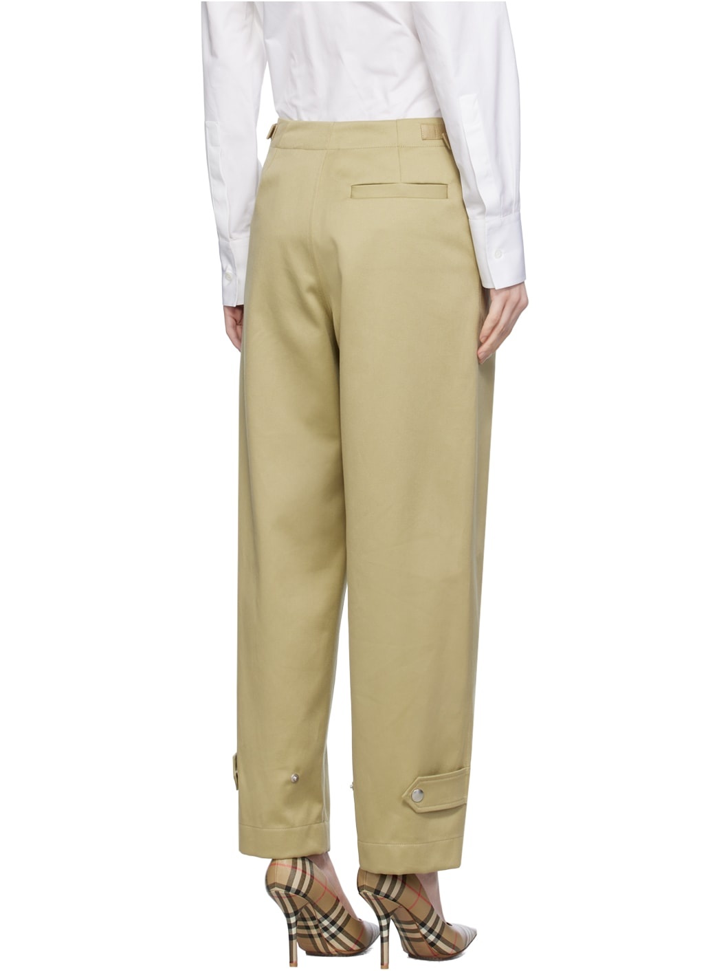Khaki Pleated Trousers - 3