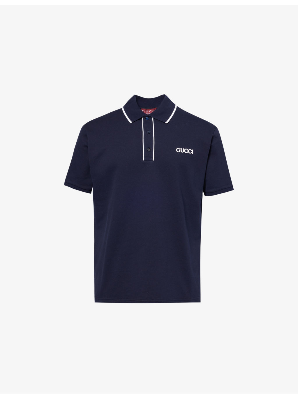 Logo text embroidered cotton polo shirt - 1