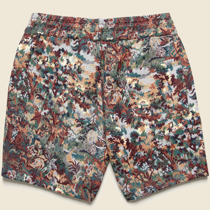 Portuguese Flannel Floral Tapestry Shorts - Green outlook