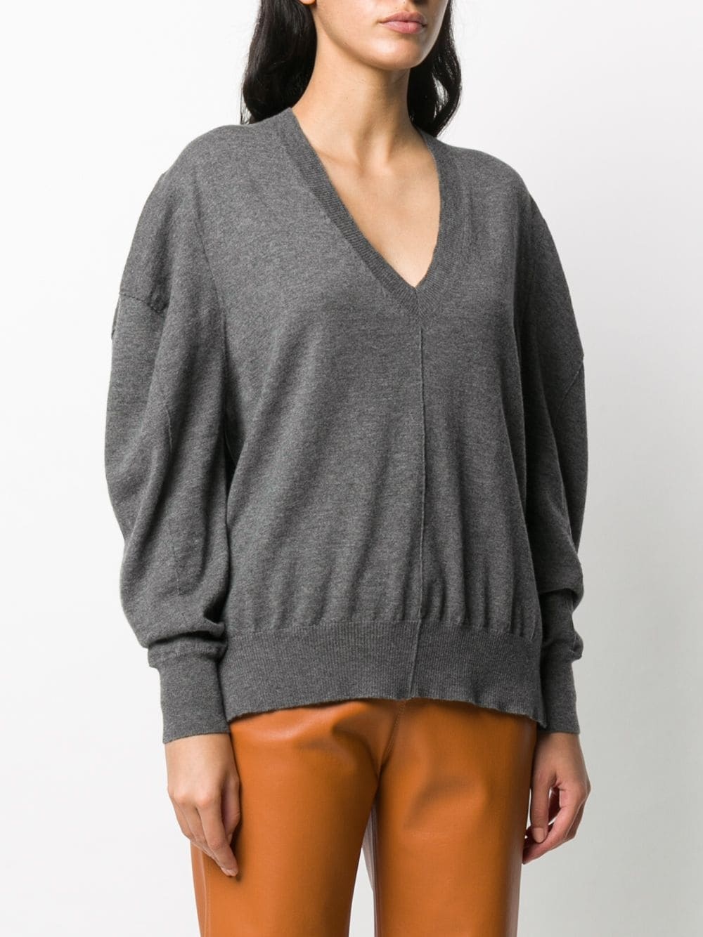 V-neck draped jumper - 3