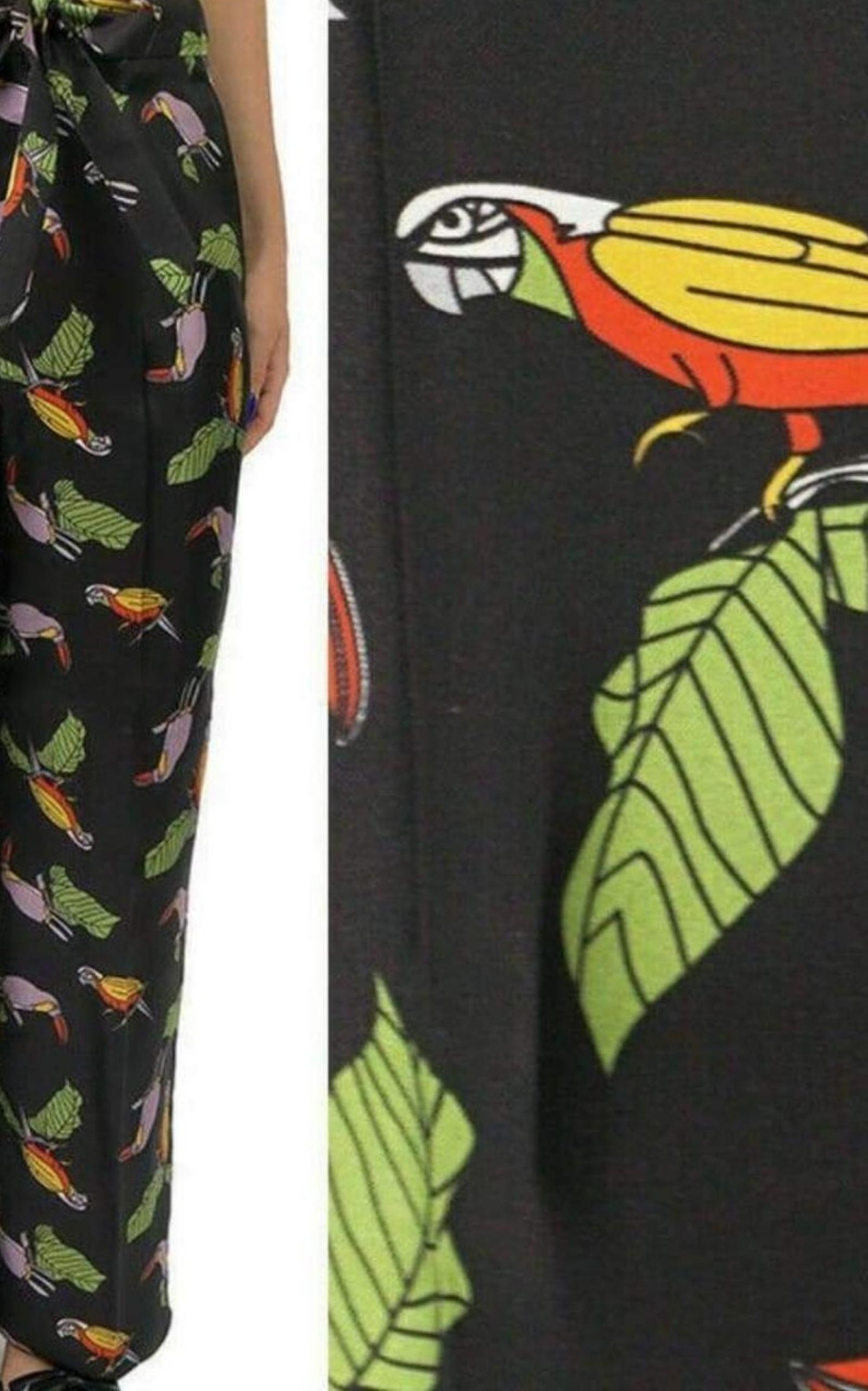 Toucan Print Pyjama Silk Pants - 6