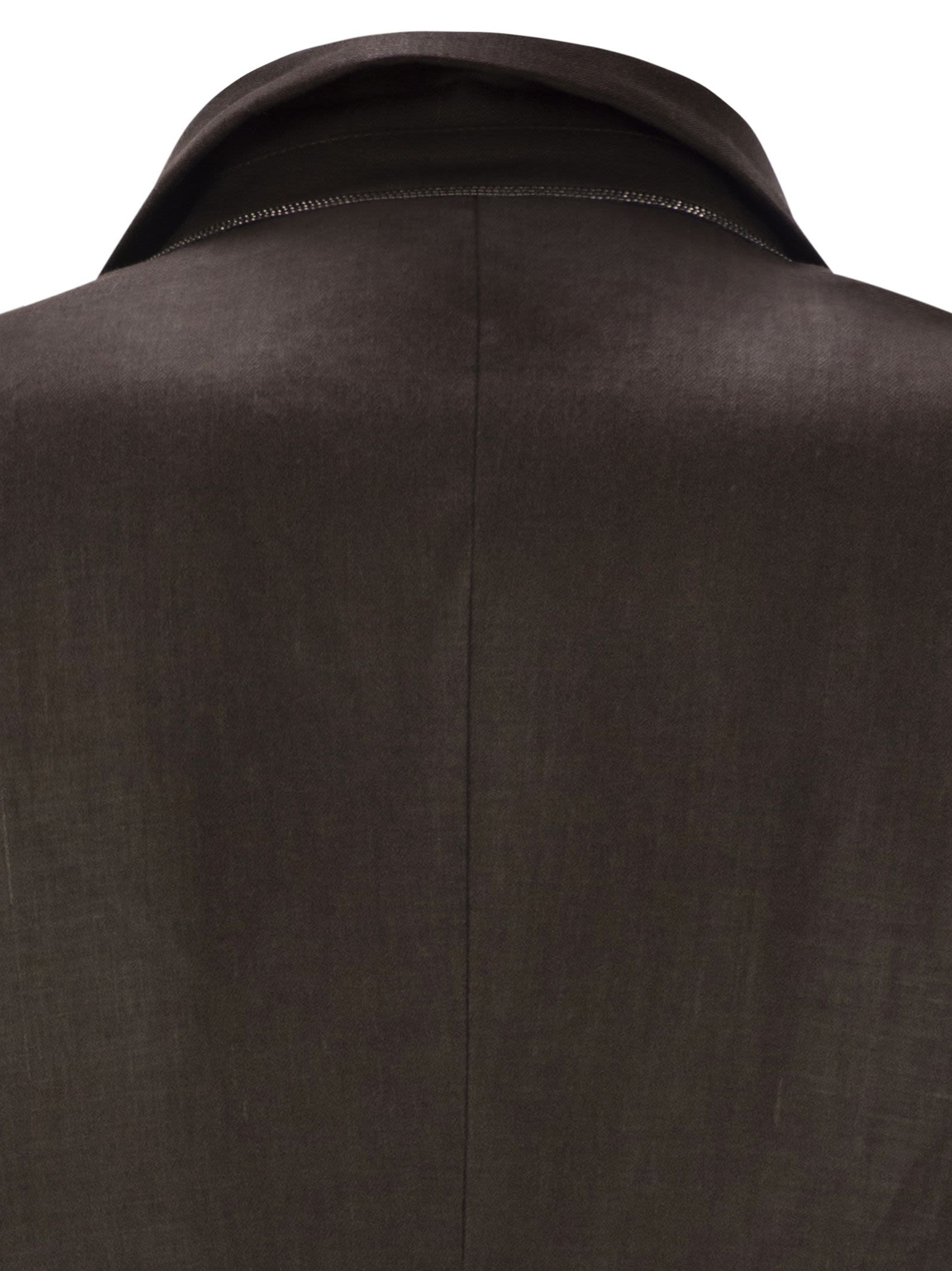 Brunello Cucinelli Women Shiny Linen Twill Jacket With Necklace - 4
