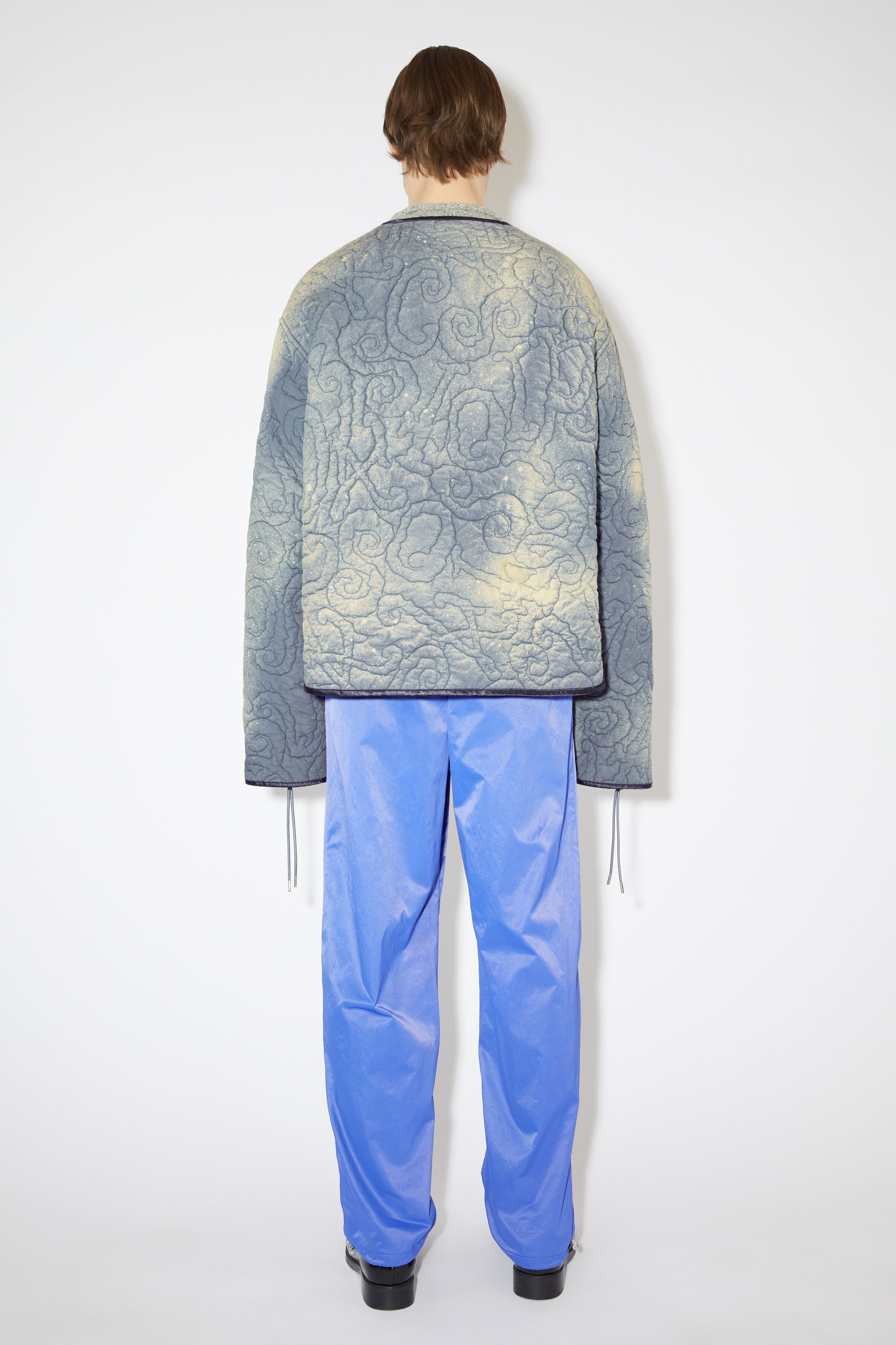 Lacing quilted jacket - Mid Blue - 3