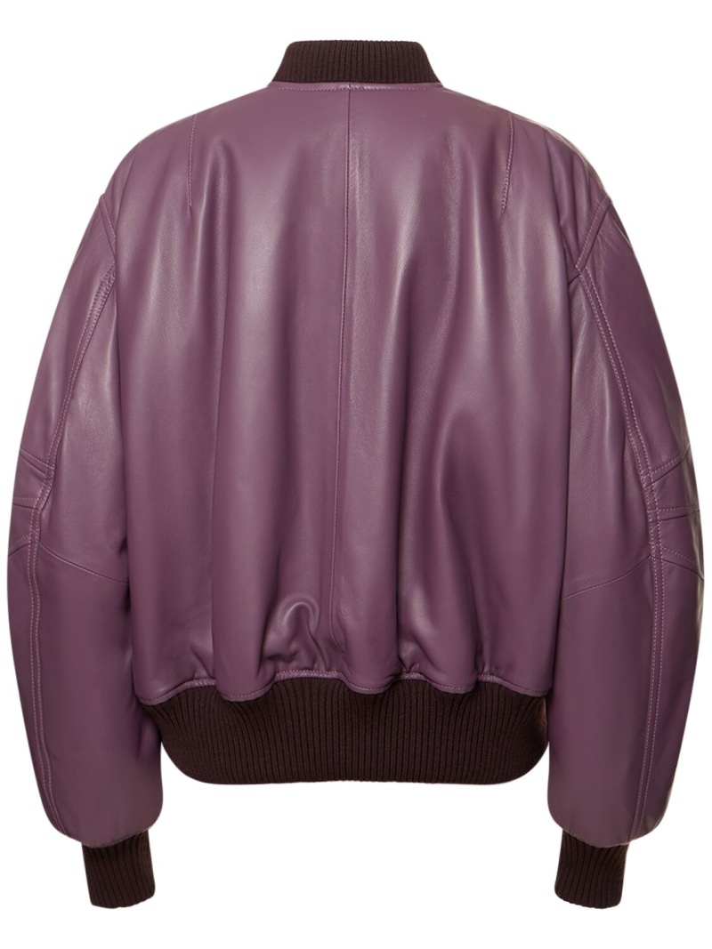 THE ATTICO Anja leather bomber jacket | luisaviaroma