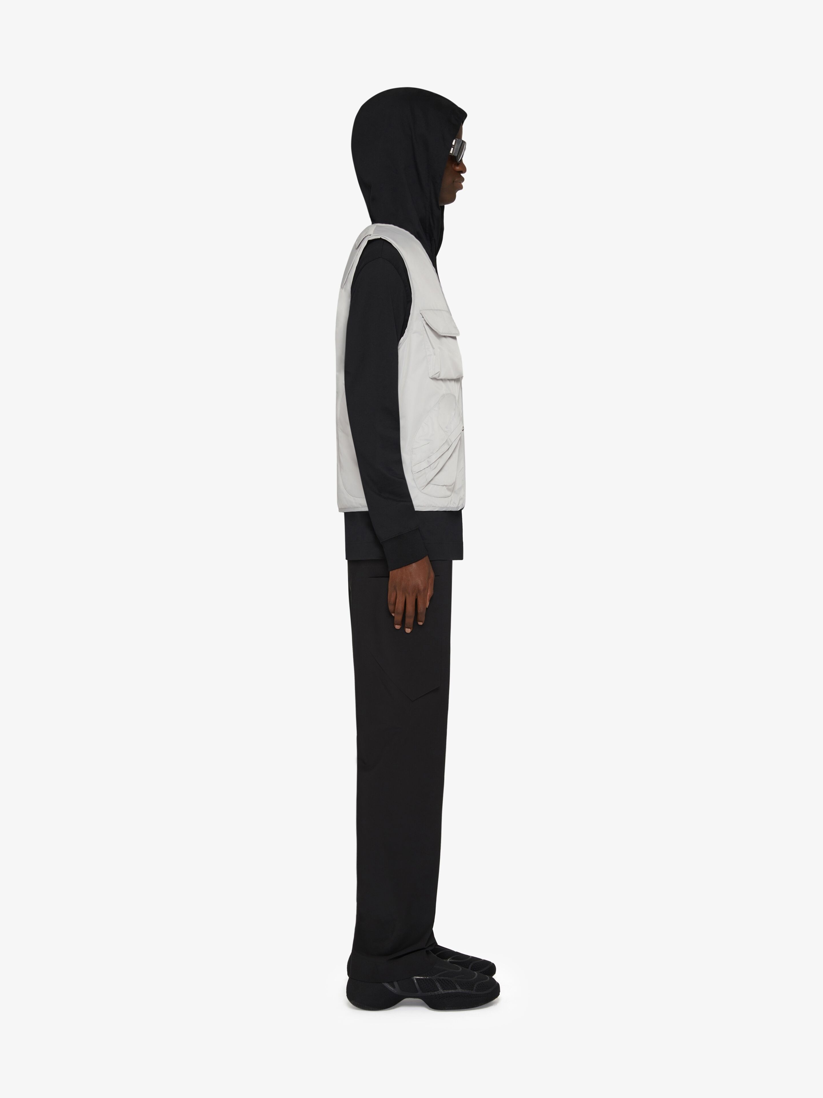 MULTIPOCKETS JACKET IN EMBROIDERED NYLON - 3