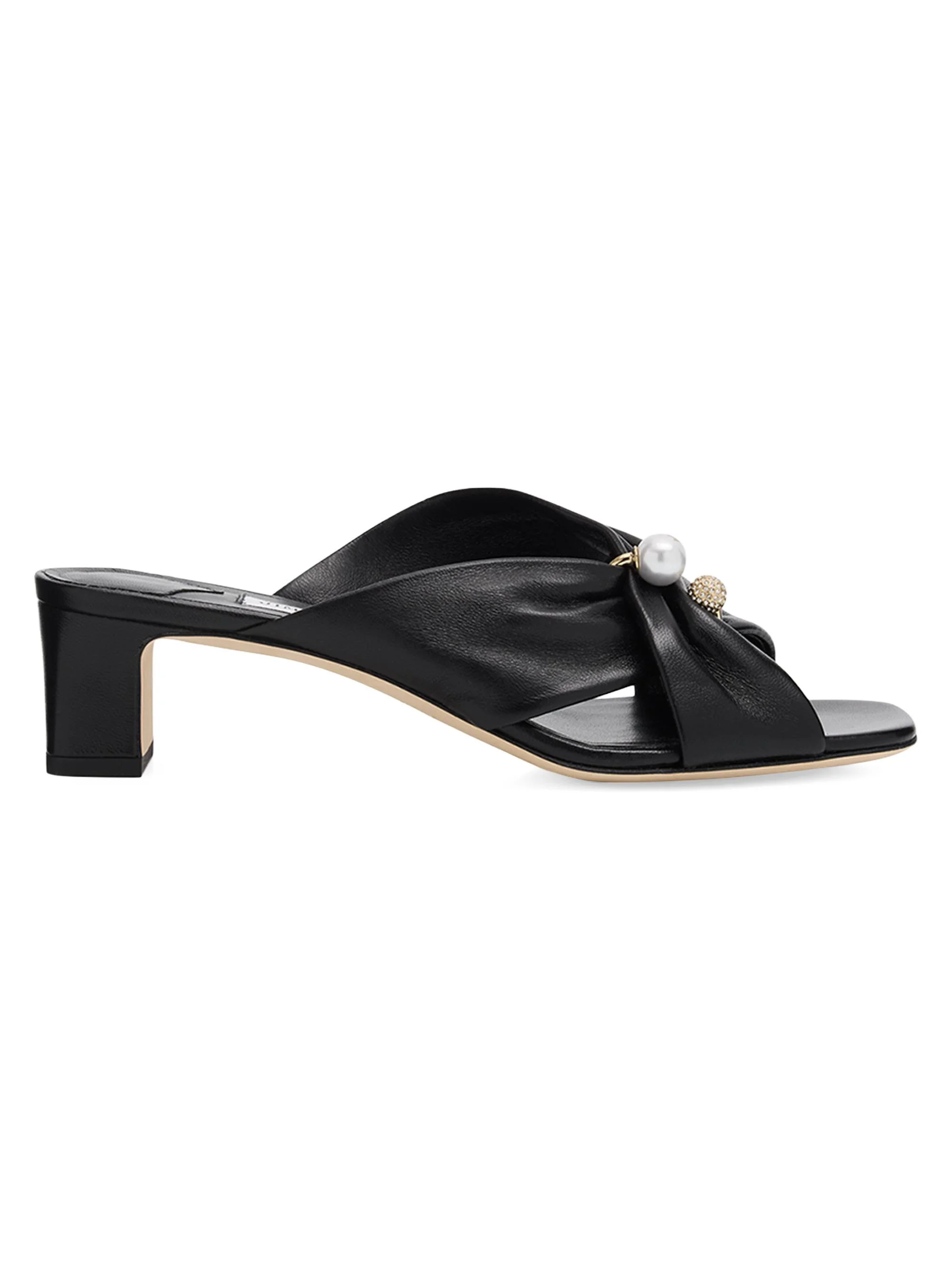 Women's Rafi 45MM Leather Sandals - Black - 1
