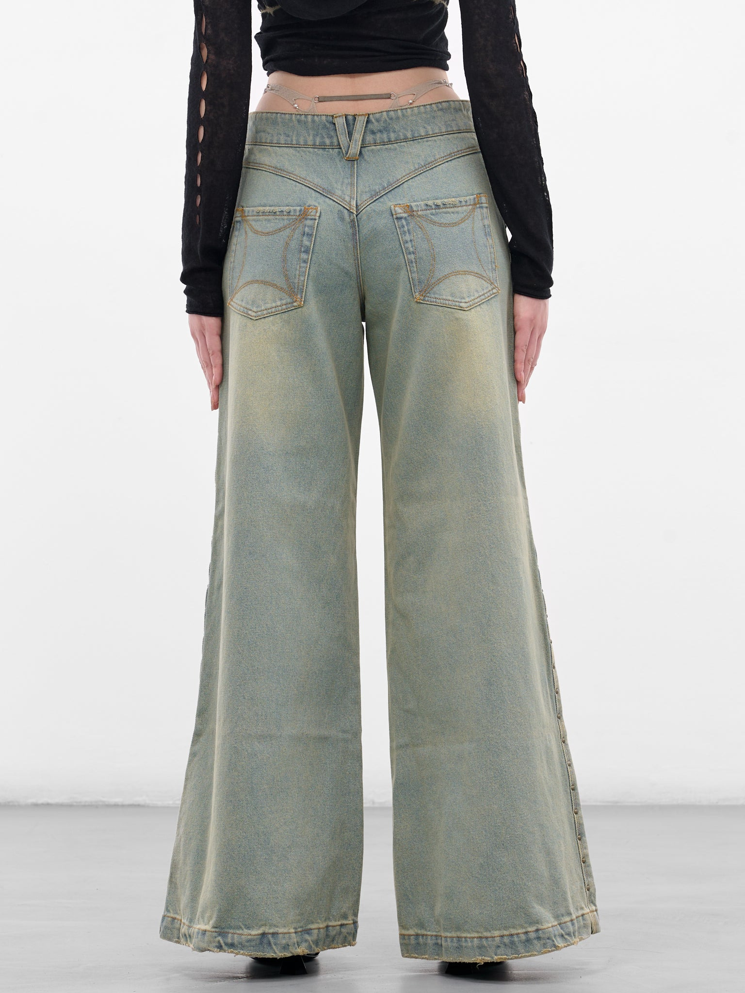 Blue G-String Baggy Denim Jeans - 3